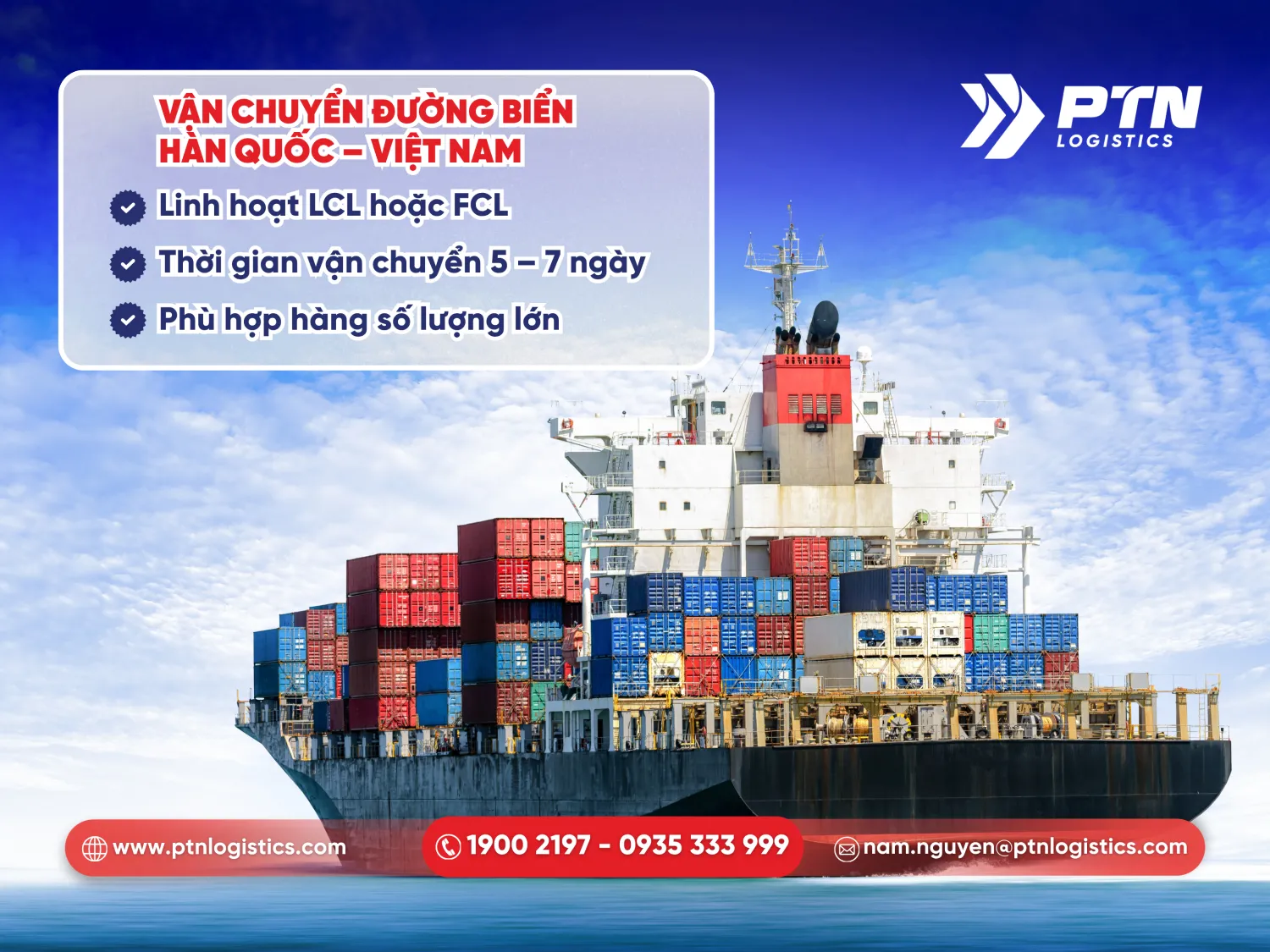 Vận chuyển đường biển đối với sen vòi Hàn Quốc