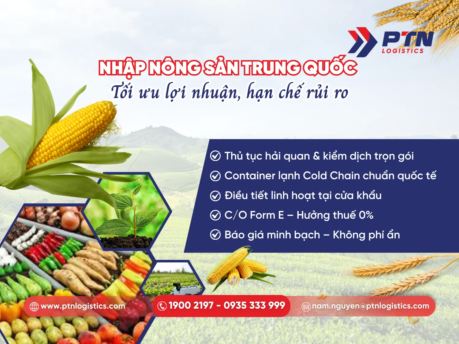 Vận chuyển nông sản Trung Quốc