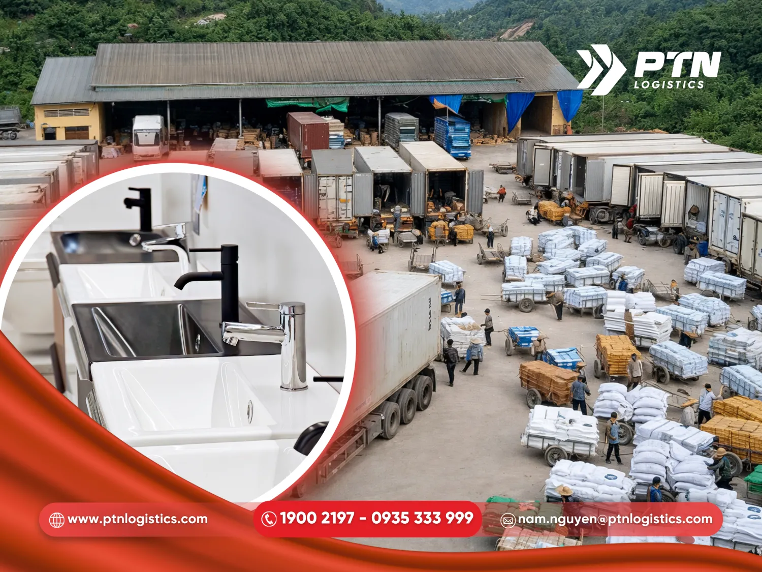 Vận chuyển thiết bị vệ sinh bằng đường tiểu ngạch 