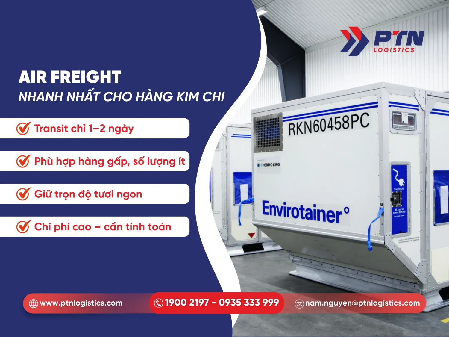 Air freight là phương an nhanh nhất cho hàng kim chi