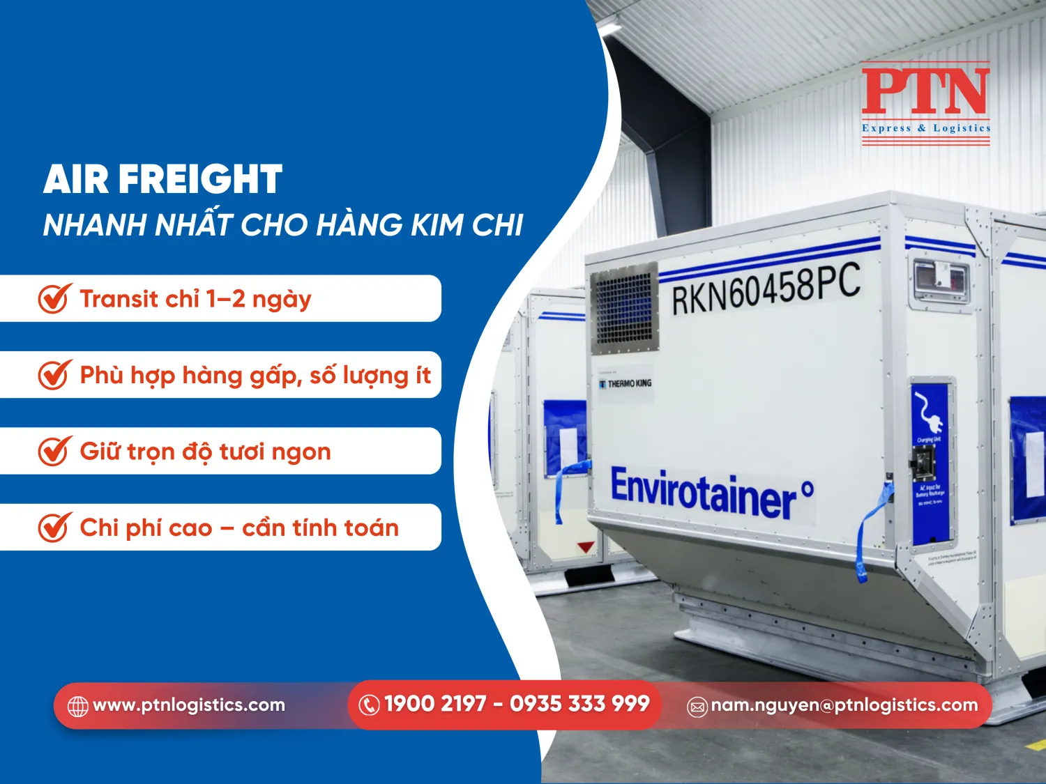 Air Freight nhanh nhất cho hàng kim chi