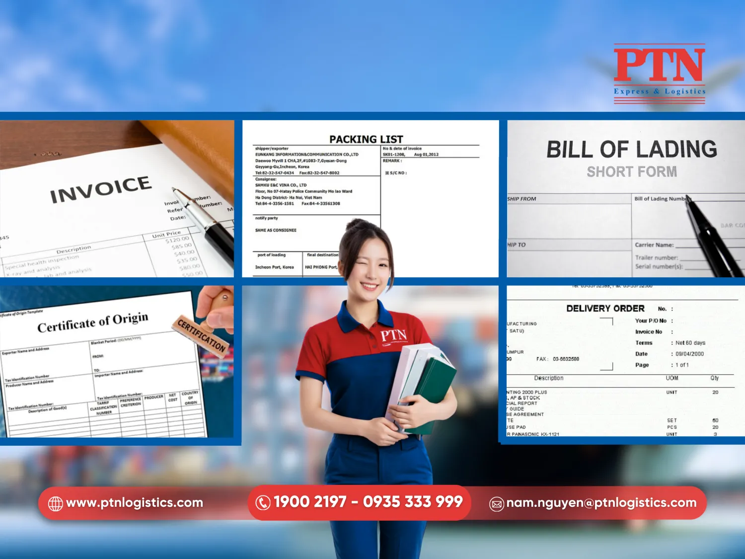 Bộ chứng từ cho áo khoác nhập khẩu Hàn Quốc