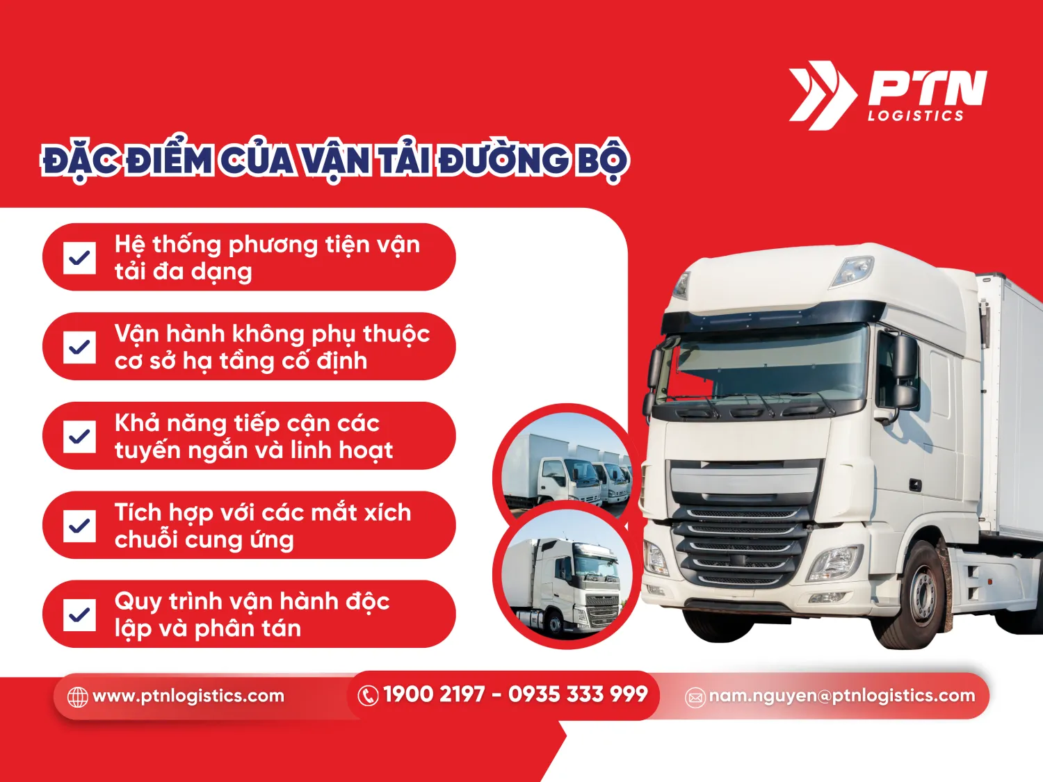 Các đặc điểm nổi bật của vận tải đường bộ