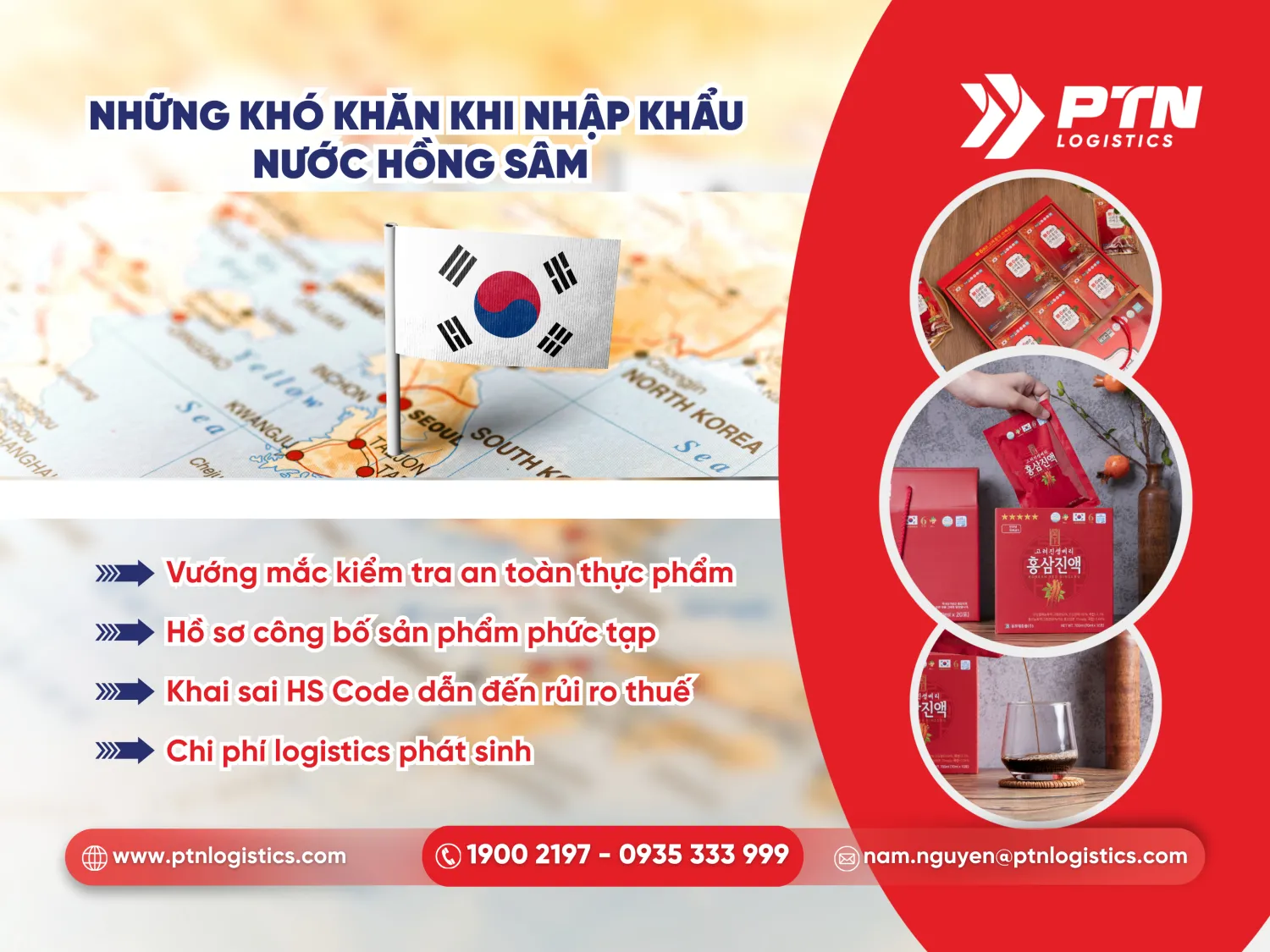 Các khó khăn khi nhập khẩu nước hồng sâm