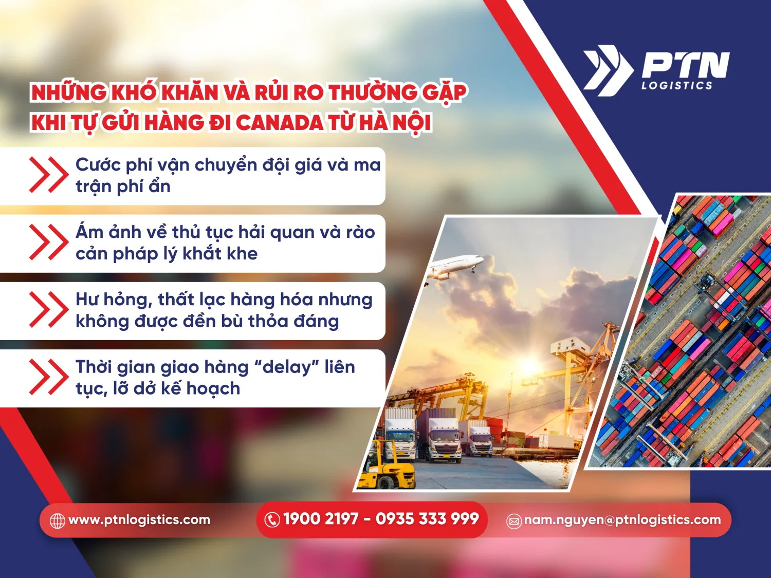 Các khó khăn và rủi ro thường gặp khi tự gửi hàng đi Canada từ Hà Nội