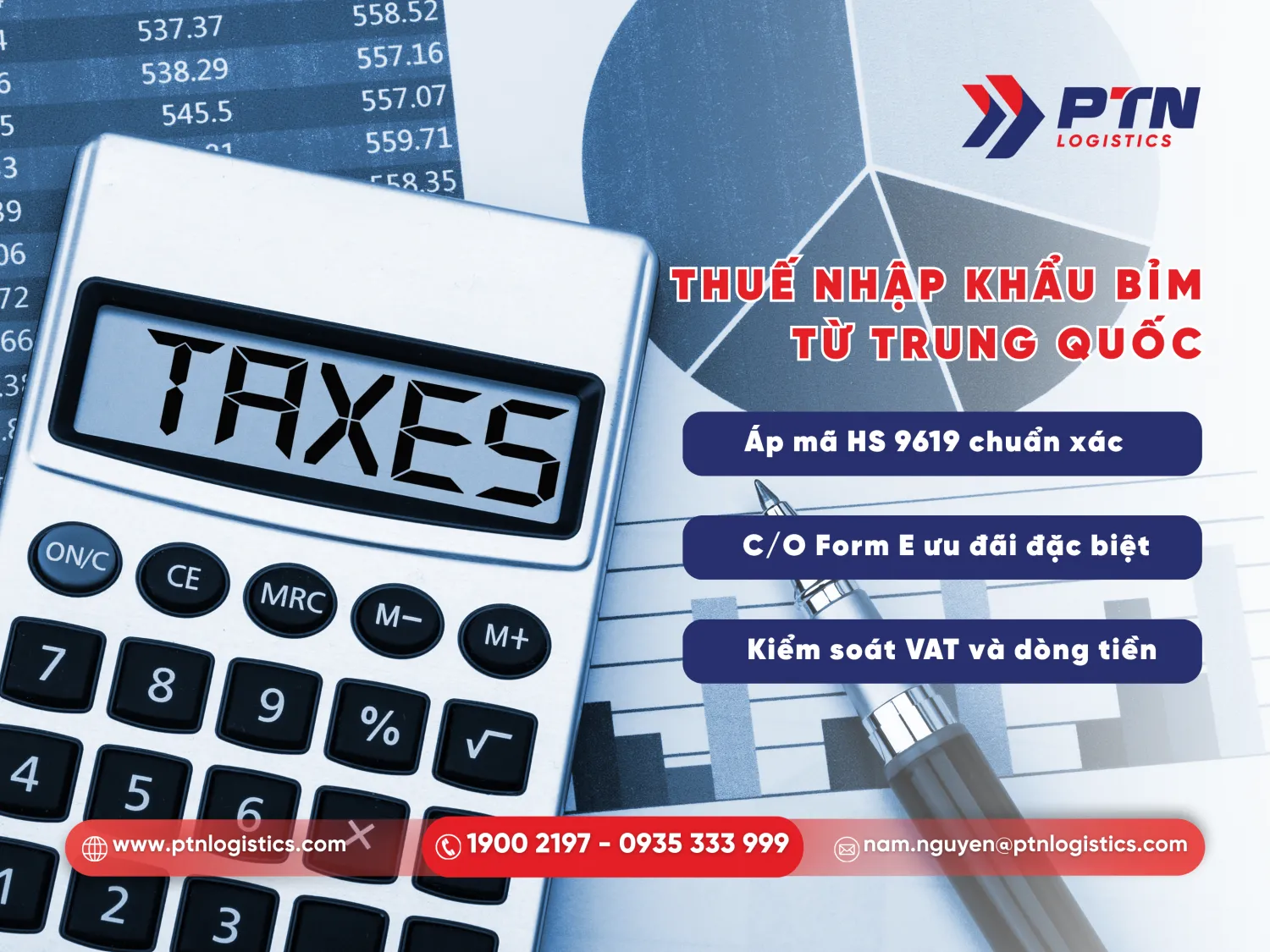 Các loại thuế khi nhập khẩu bỉm Trung Quốc