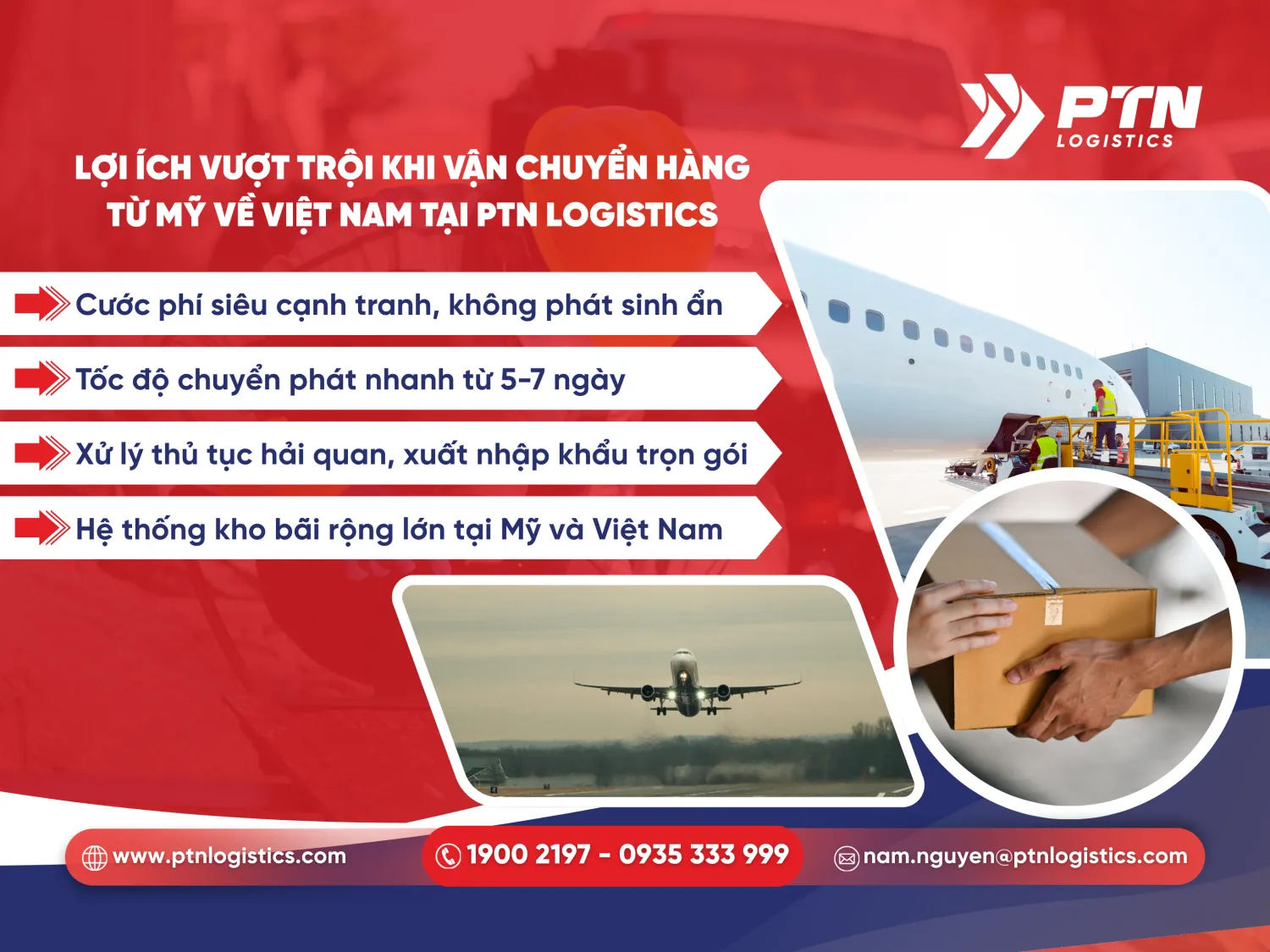 Các lợi ích vượt trội khi vận chuyển hàng từ Mỹ về Việt Nam tại PTN