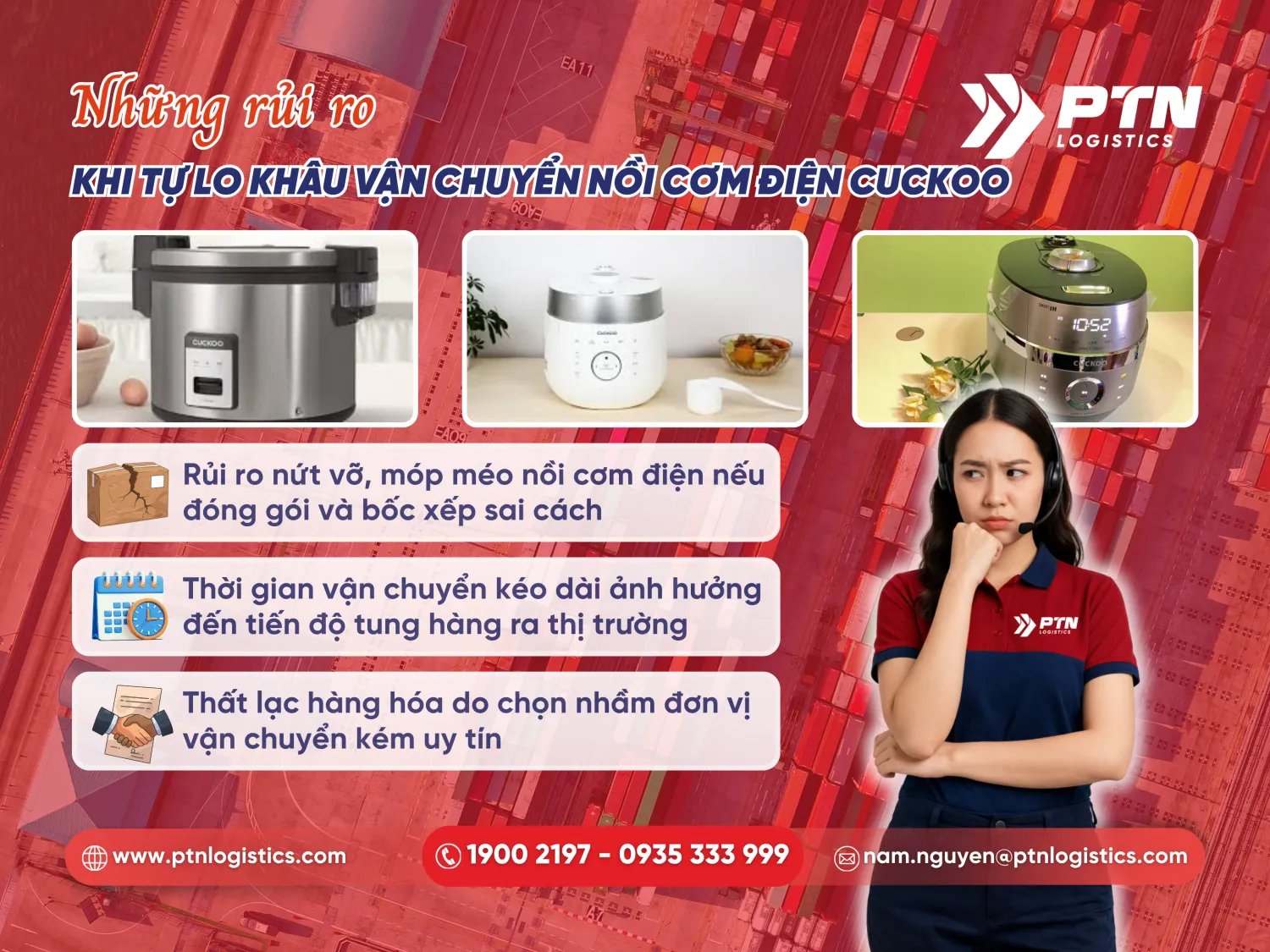Các rủi ro khi tự lo khâu vận chuyển nồi cơm điện Cuckoo