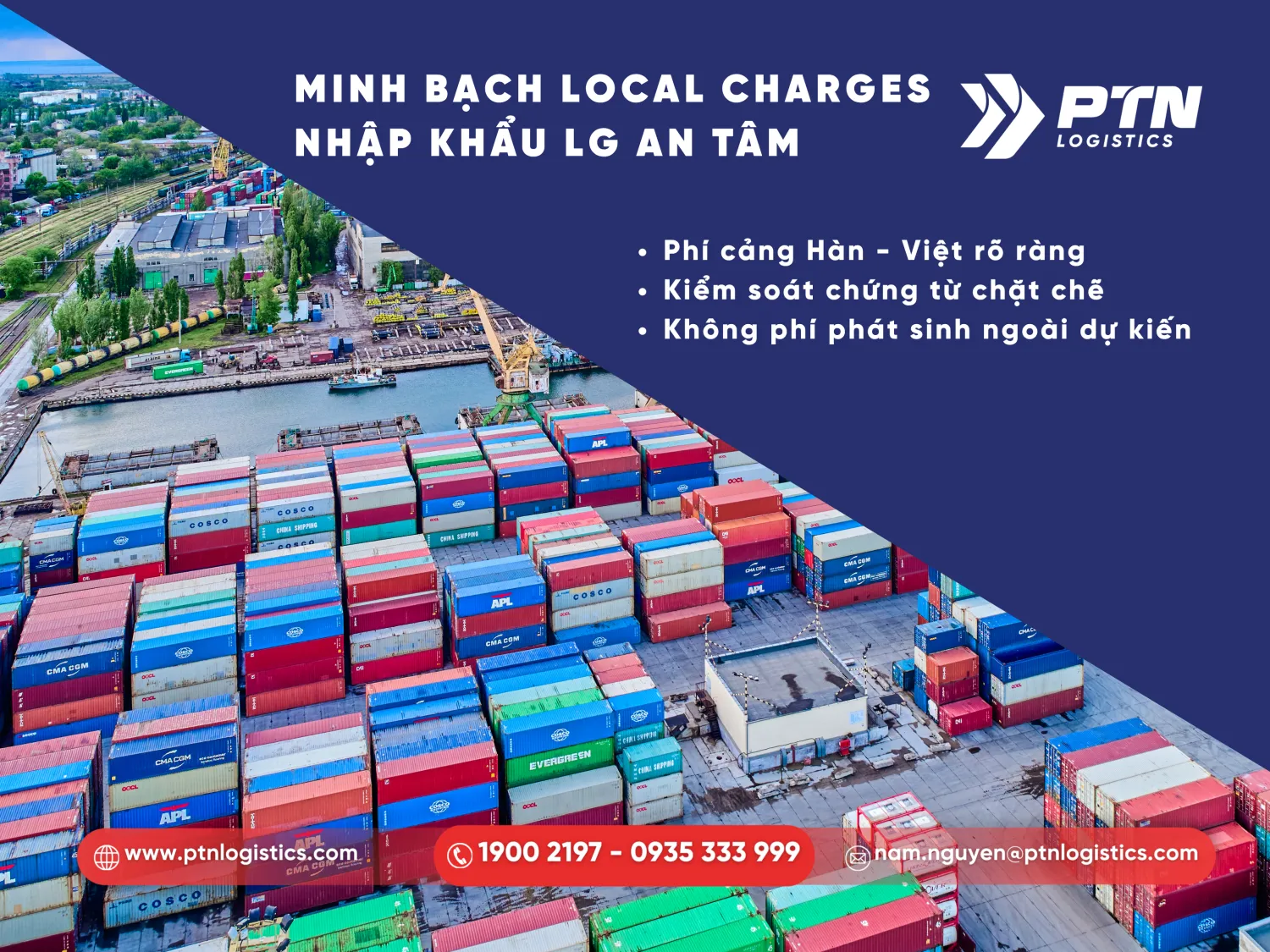 Chi phí tại cảng Hàn Quốc và Việt Nam