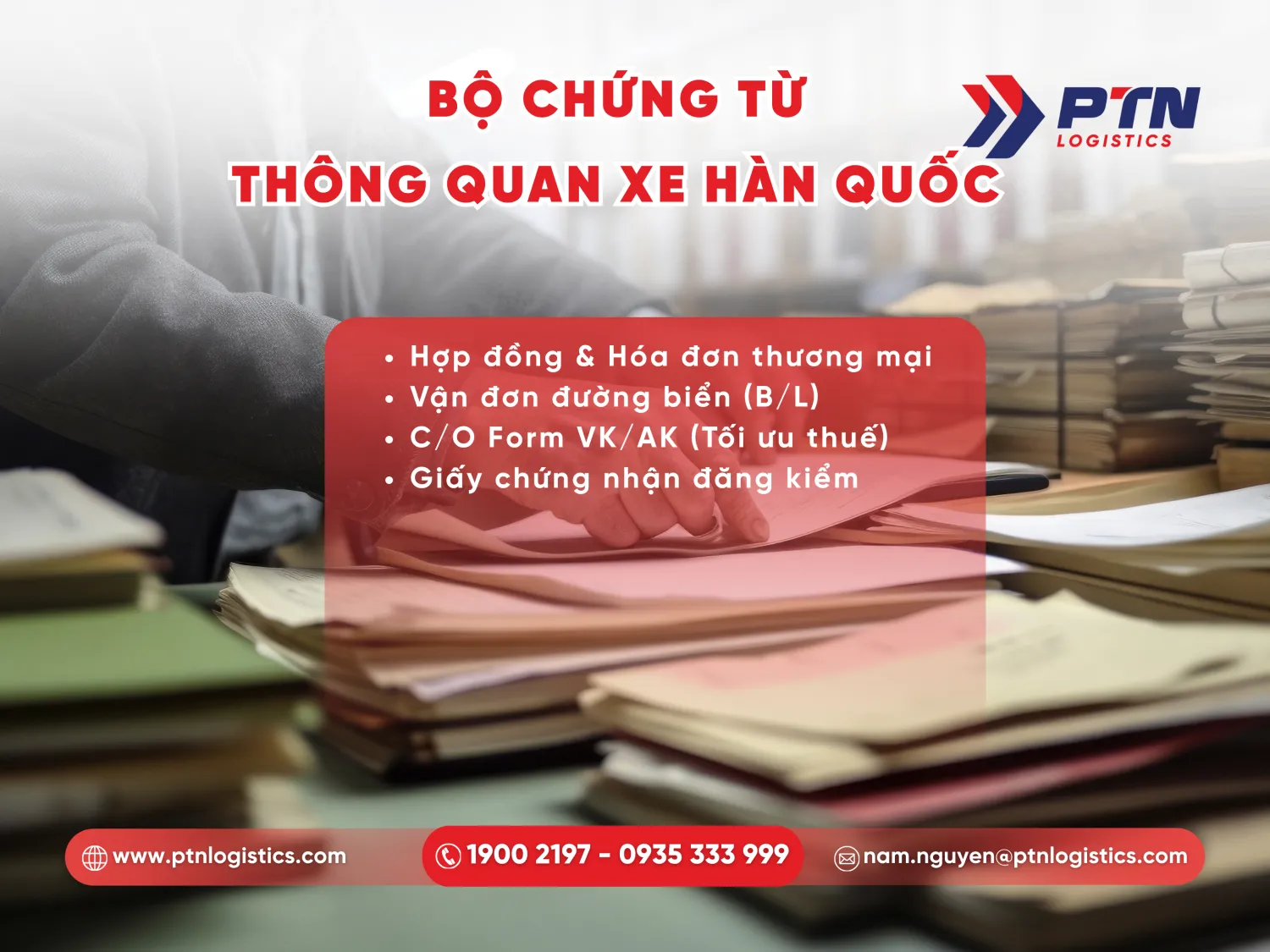 Chứng từ cần thiết để thông quan xe Hàn Quốc nhập khẩu