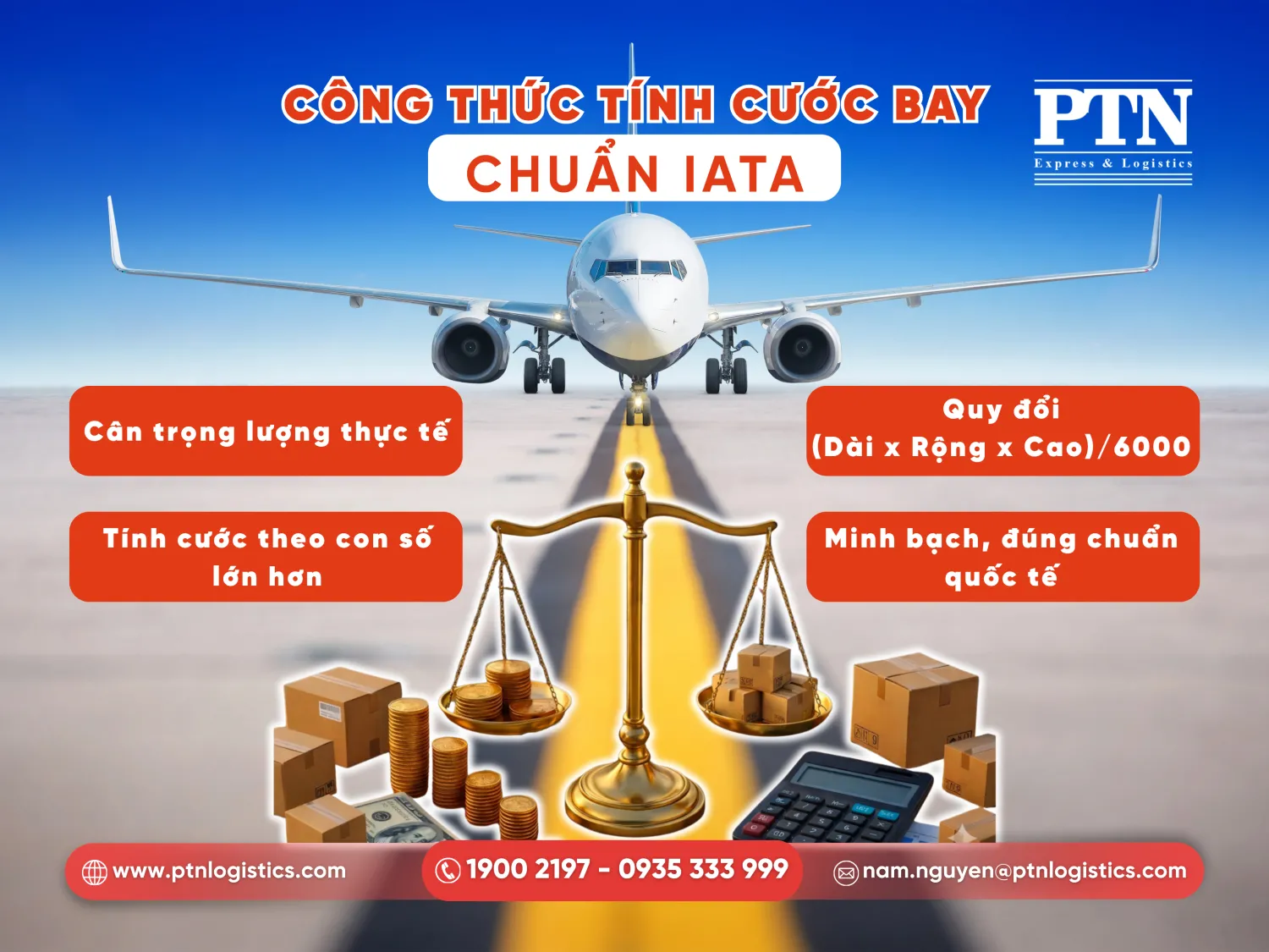 Công thức tính cước hàng không theo kg