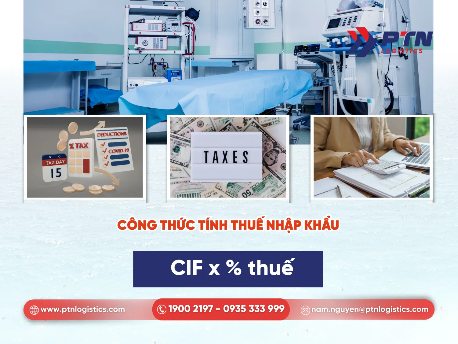 Công thức tính thuế nhập khẩu cho thiết bị y tế