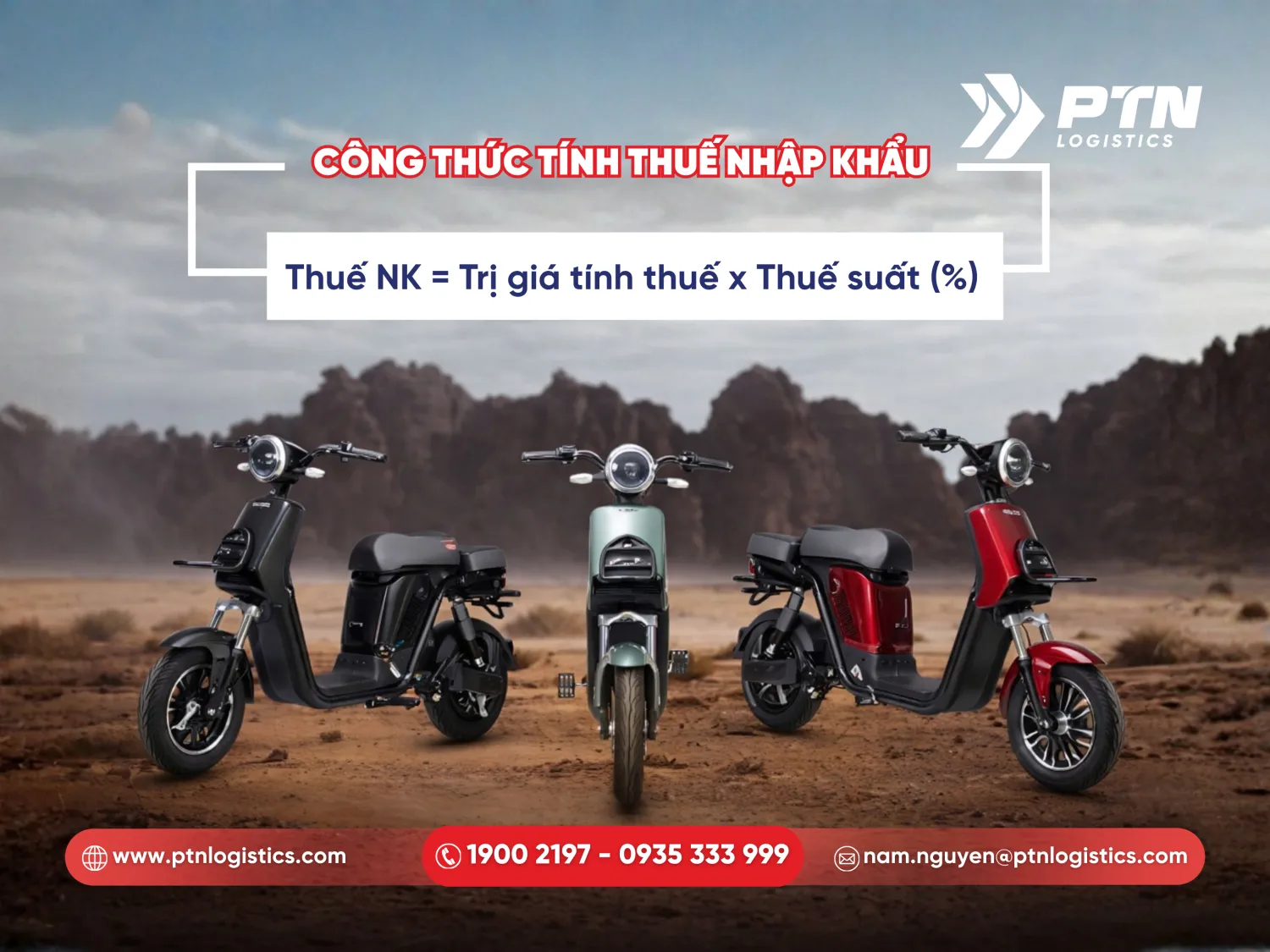 Công thức tính thuế nhập khẩu của xe đạp điện chuẩn