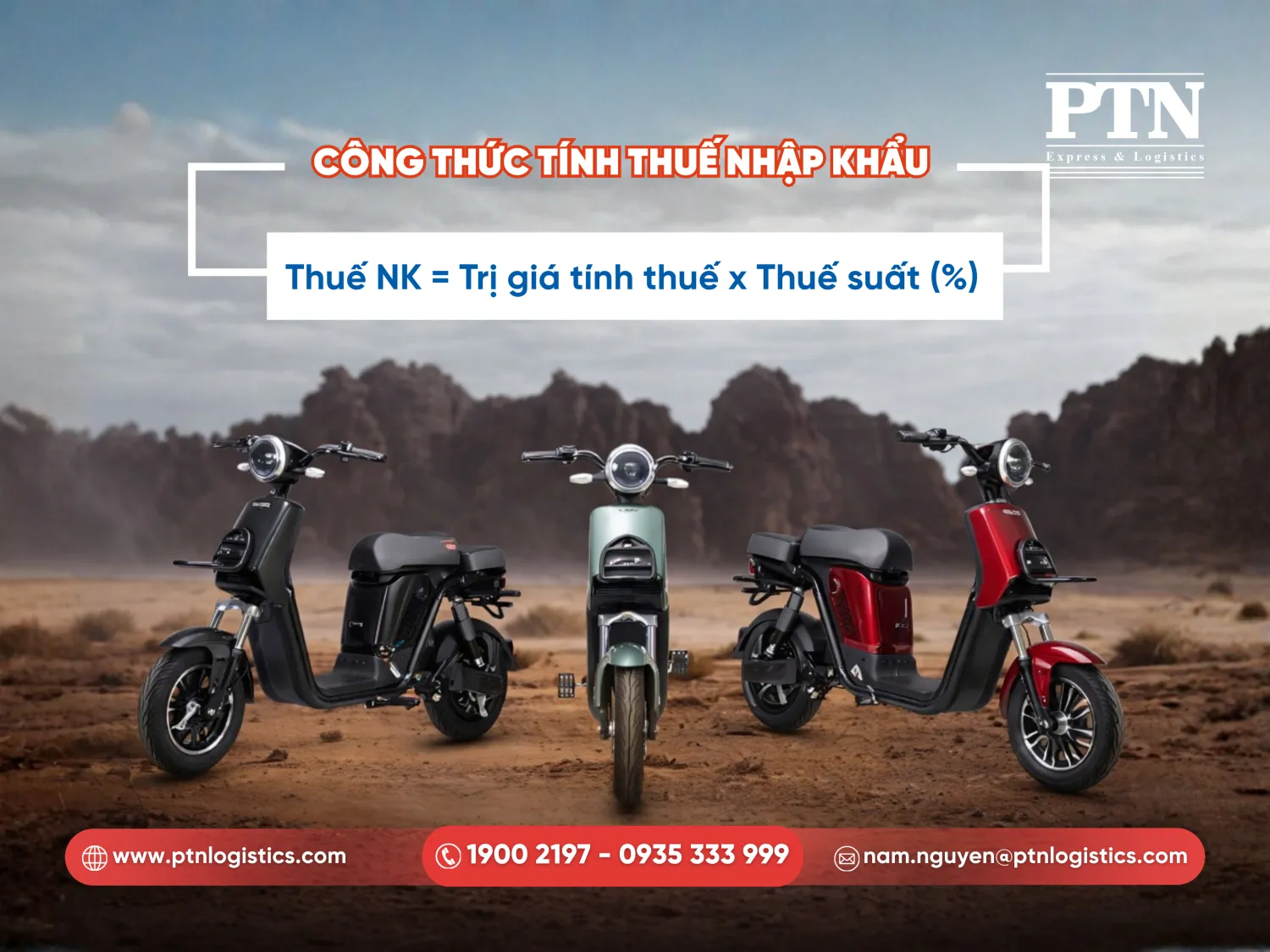 Công thức tính thuế nhập khẩu của xe đạp điện