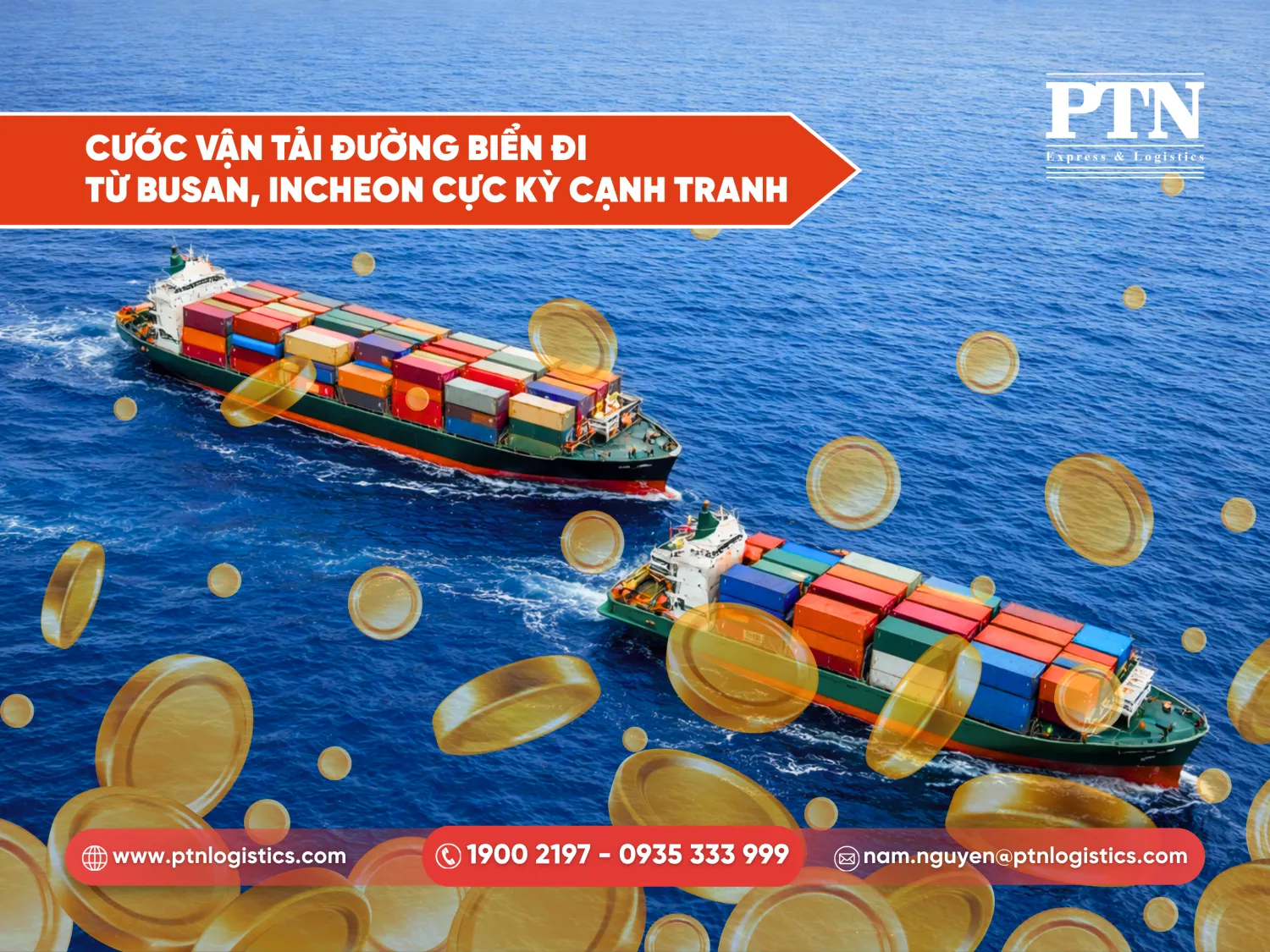 Cước vận tải đường biển đi từ Busan, Incheon cực kỳ cạnh tranh