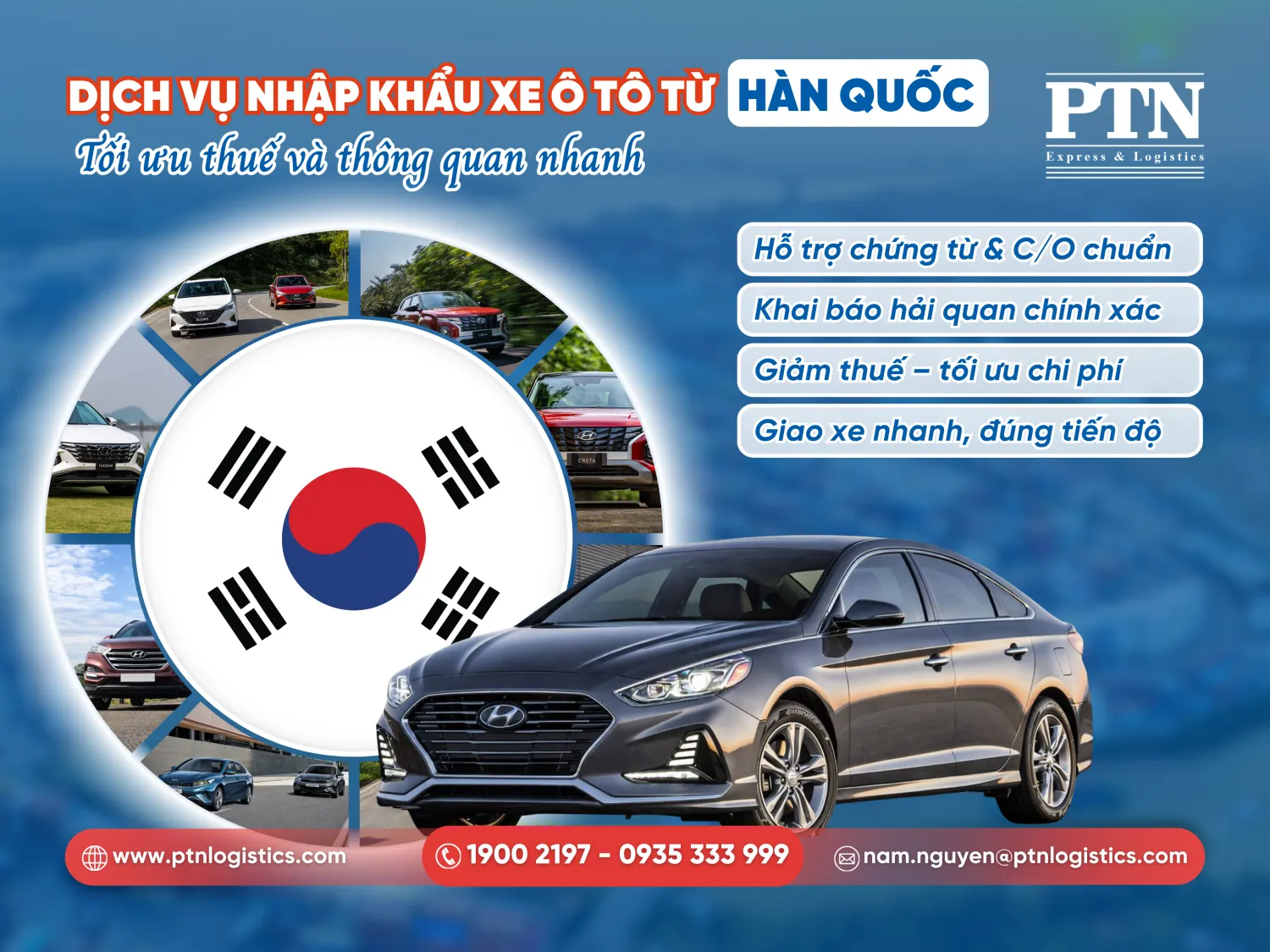 Dịch vụ nhập khẩu xe ô tô từ Hàn Quốc
