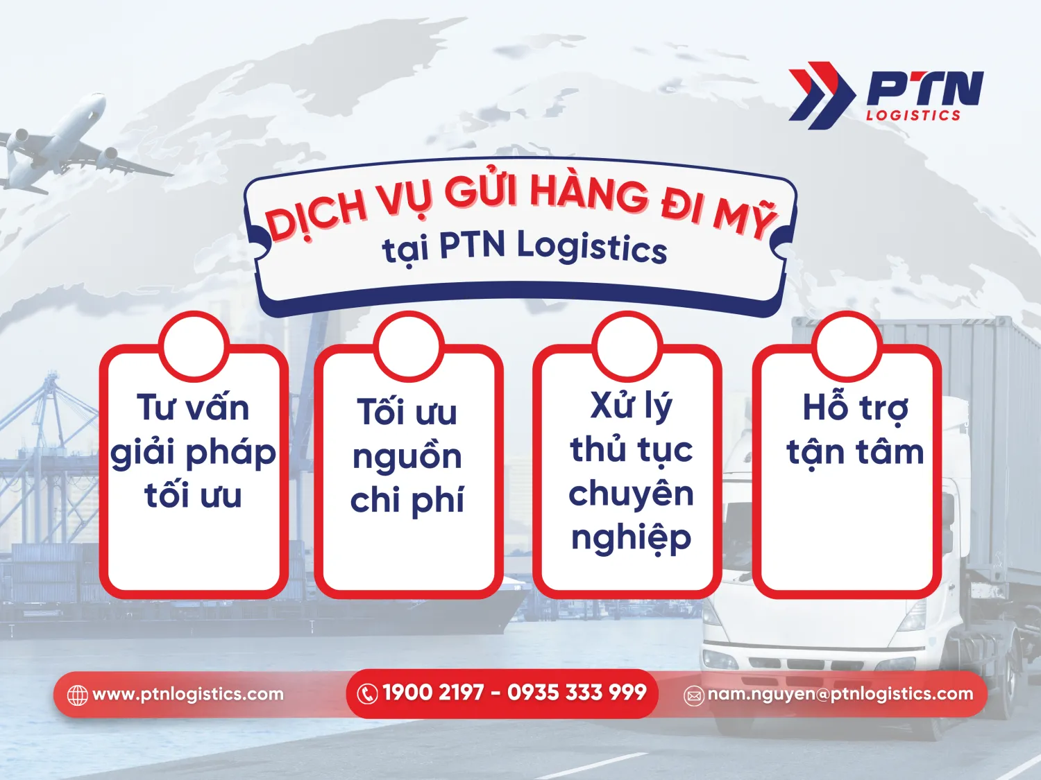 Dịch vụ vận chuyển hàng đi Mỹ tại PTN
