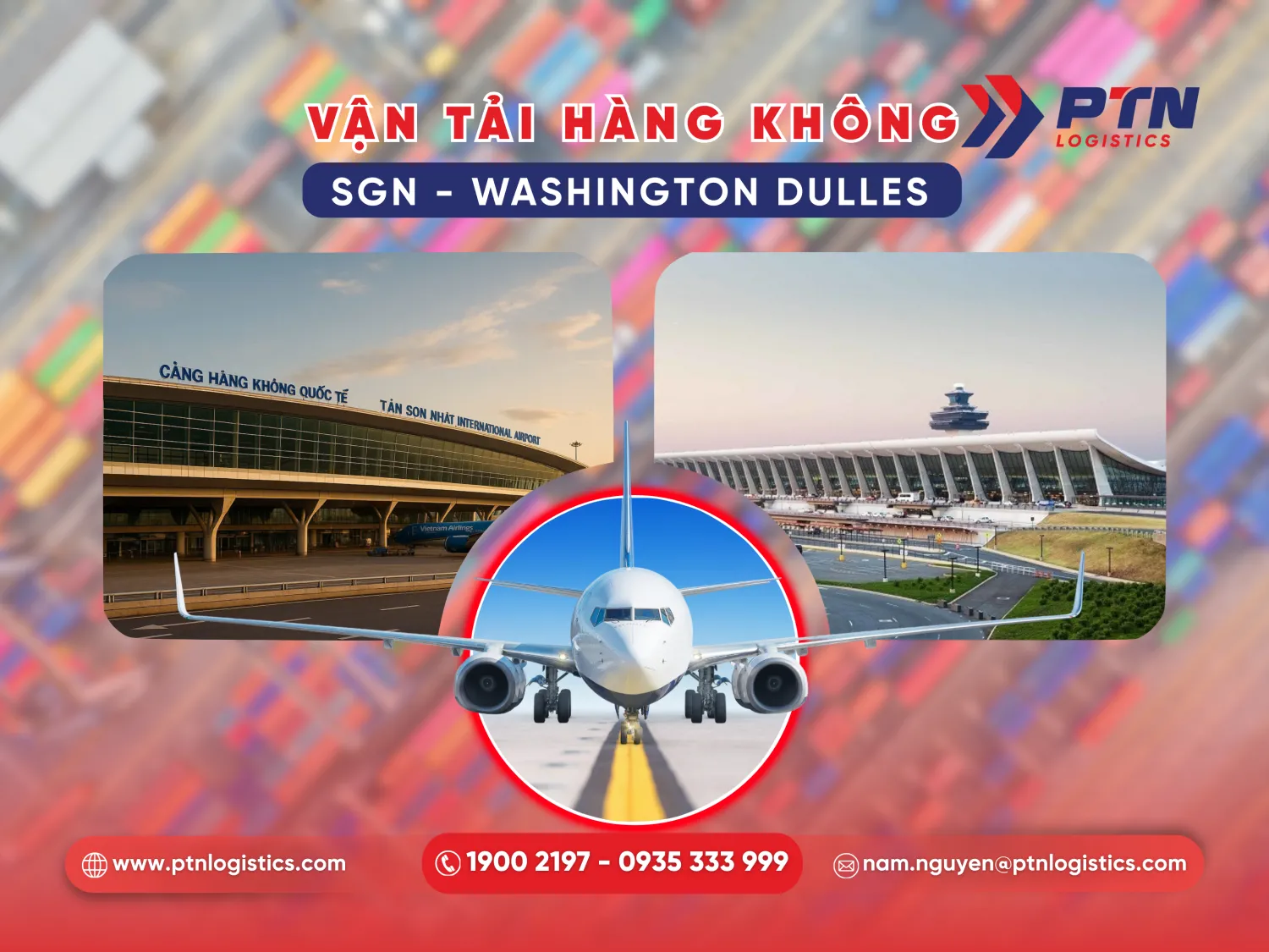 Dịch vụ vận tải hàng không từ Tân Sơn Nhất đi Washington Dulles