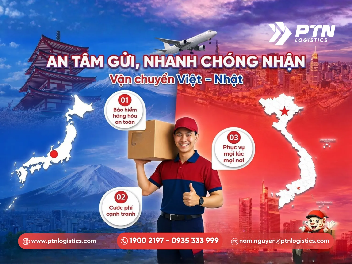 Dịch vụ vận tải tuyến Việt Nam Nhật uy tín từ PTN