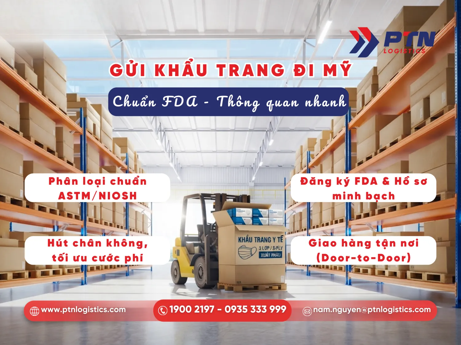 Gửi khẩu trang đi Mỹ