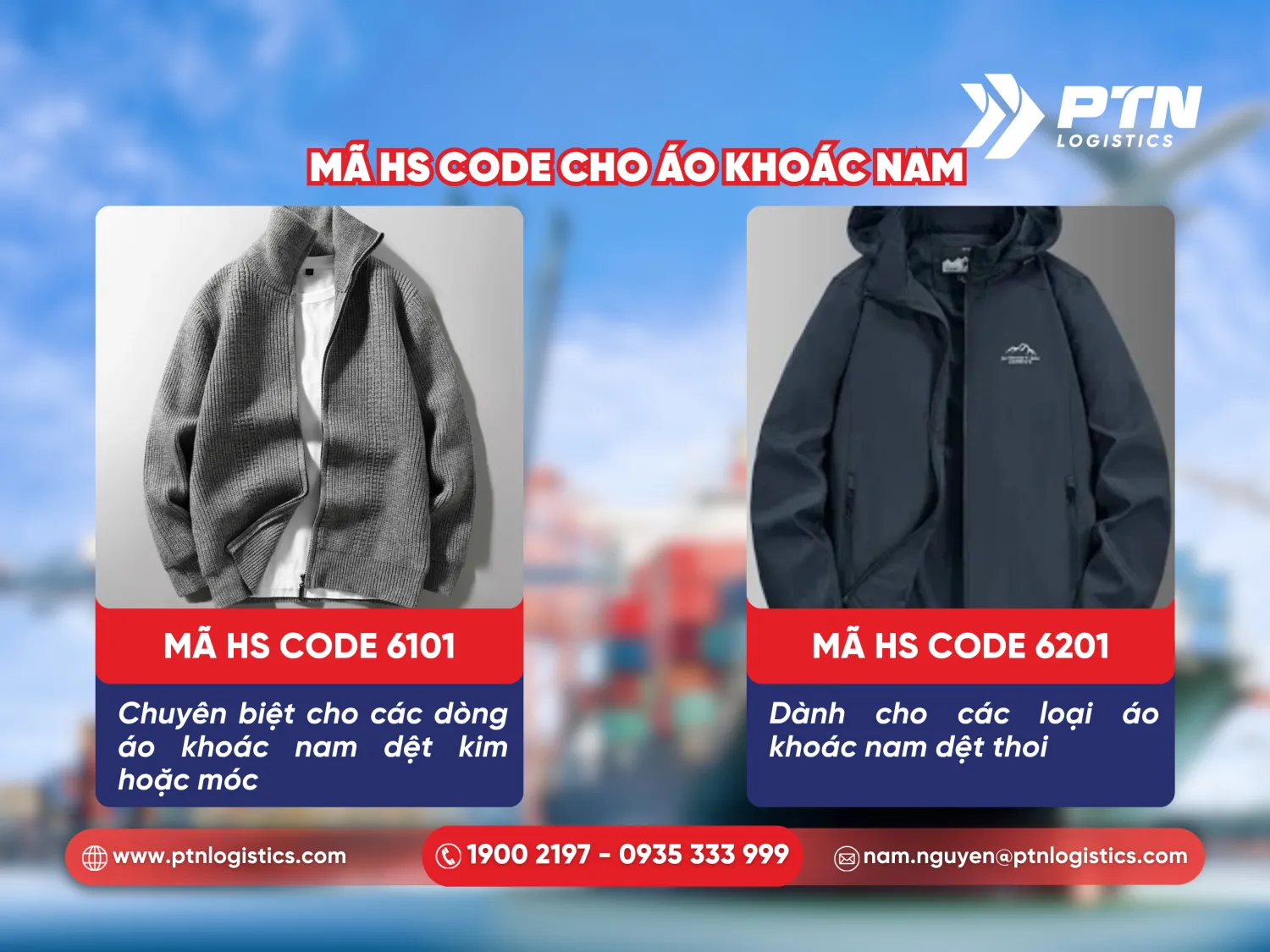 HS Code cho áo khoác nam nhập khẩu Hàn Quốc