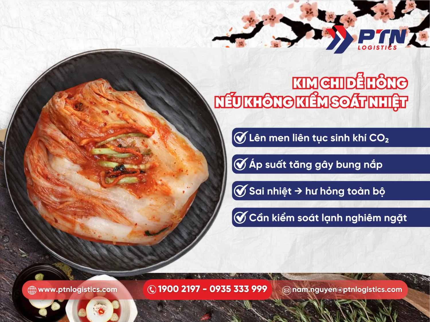 Kim chi dễ hư hỏng nếu không kiểm soát được nhiệt độ