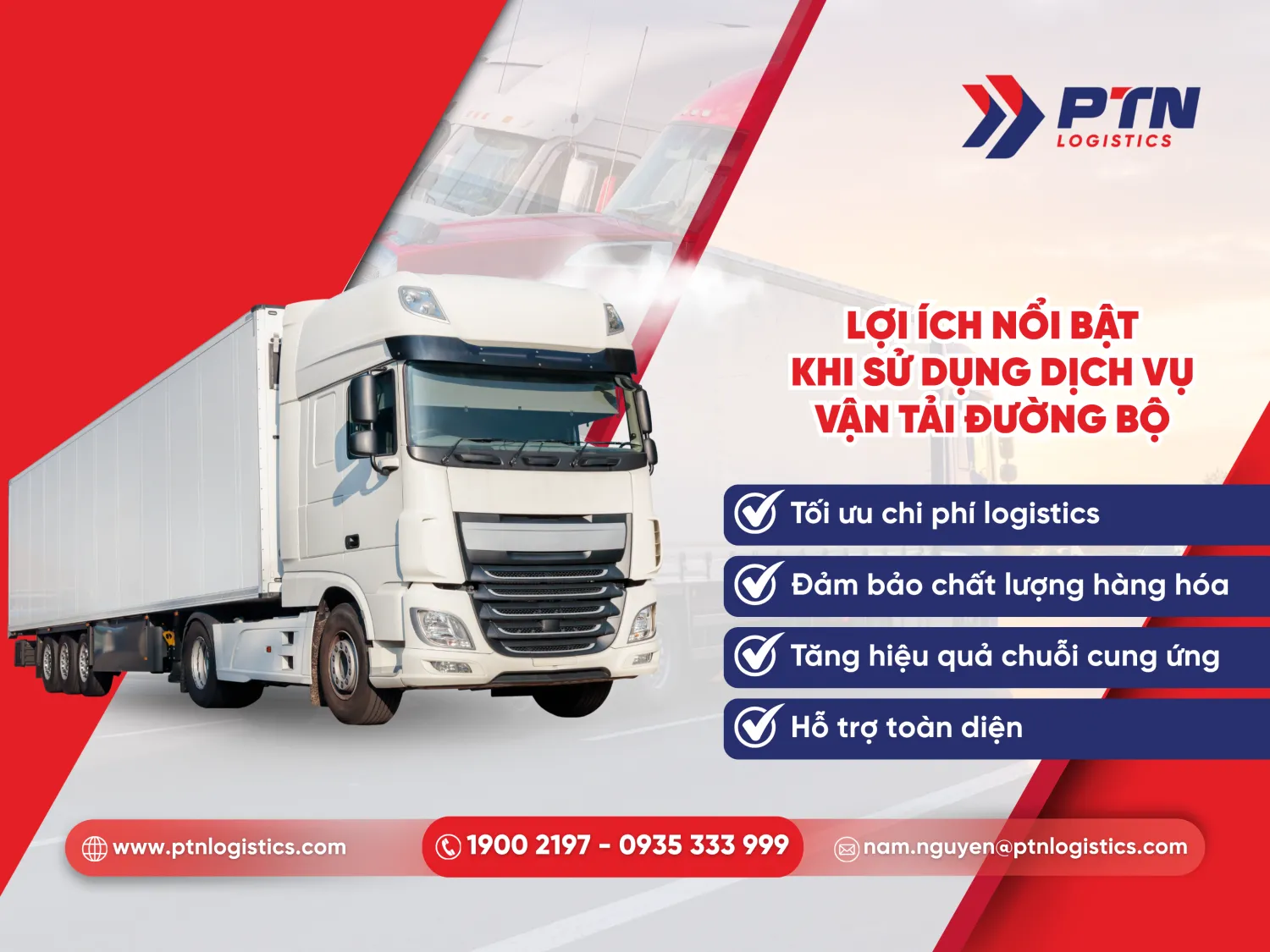 Lợi ích nổi bật khi sử dụng dịch vụ vận tải đường bộ