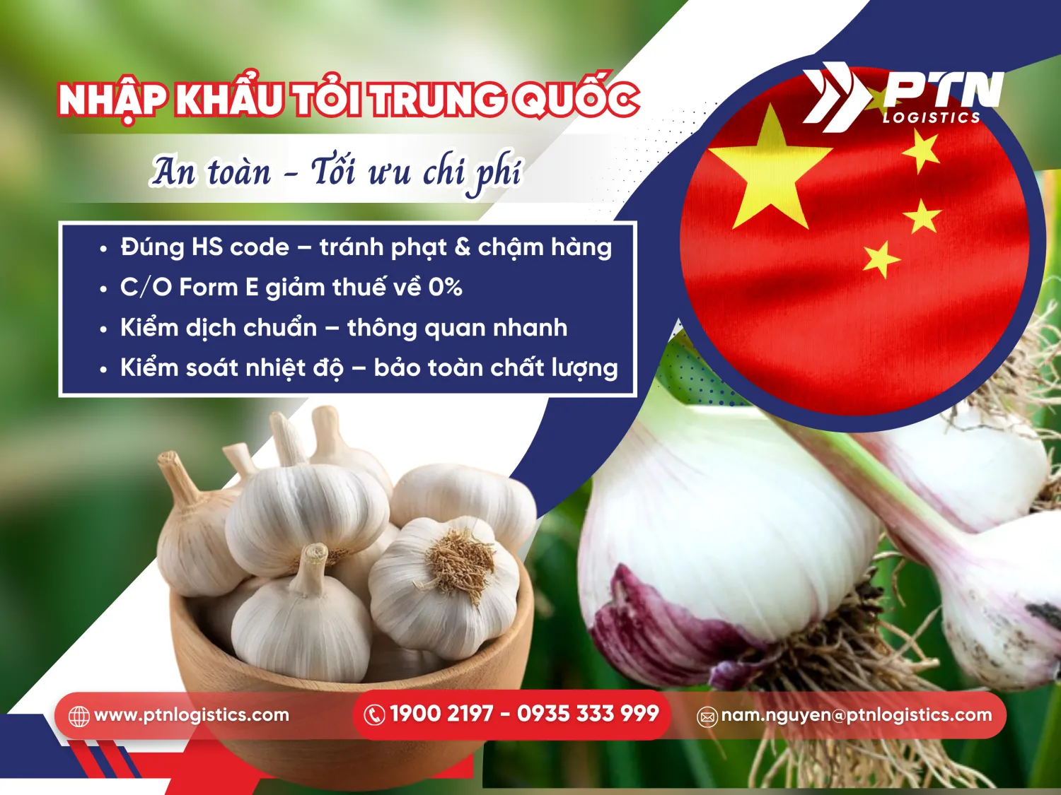 Nhập khẩu tỏi Trung Quốc an toàn