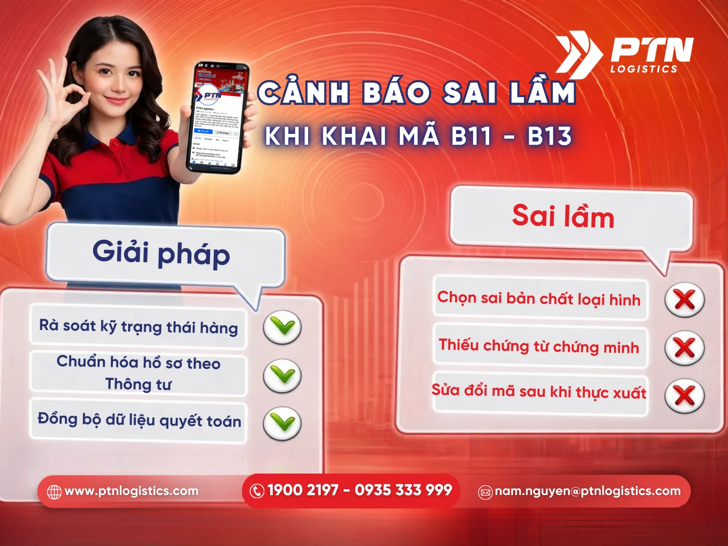 Những lỗi thường gặp khi khai sai B11 B13