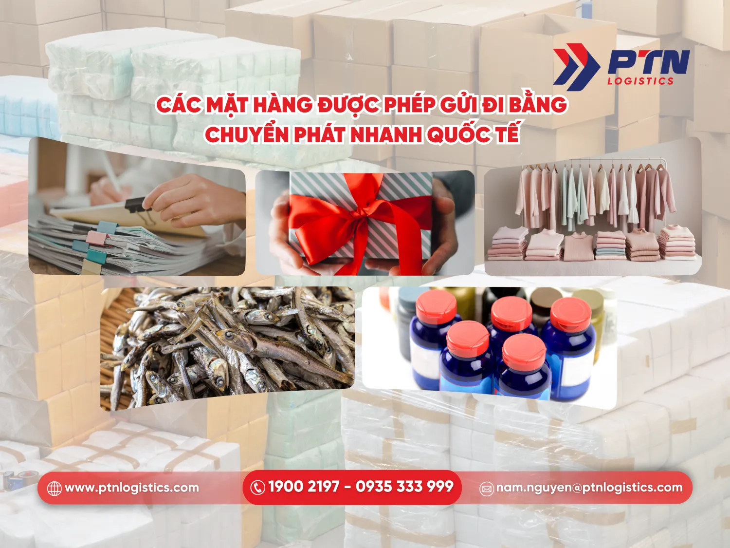 Những mặt hàng được phép gửi bằng chuyển phát nhanh quốc tế