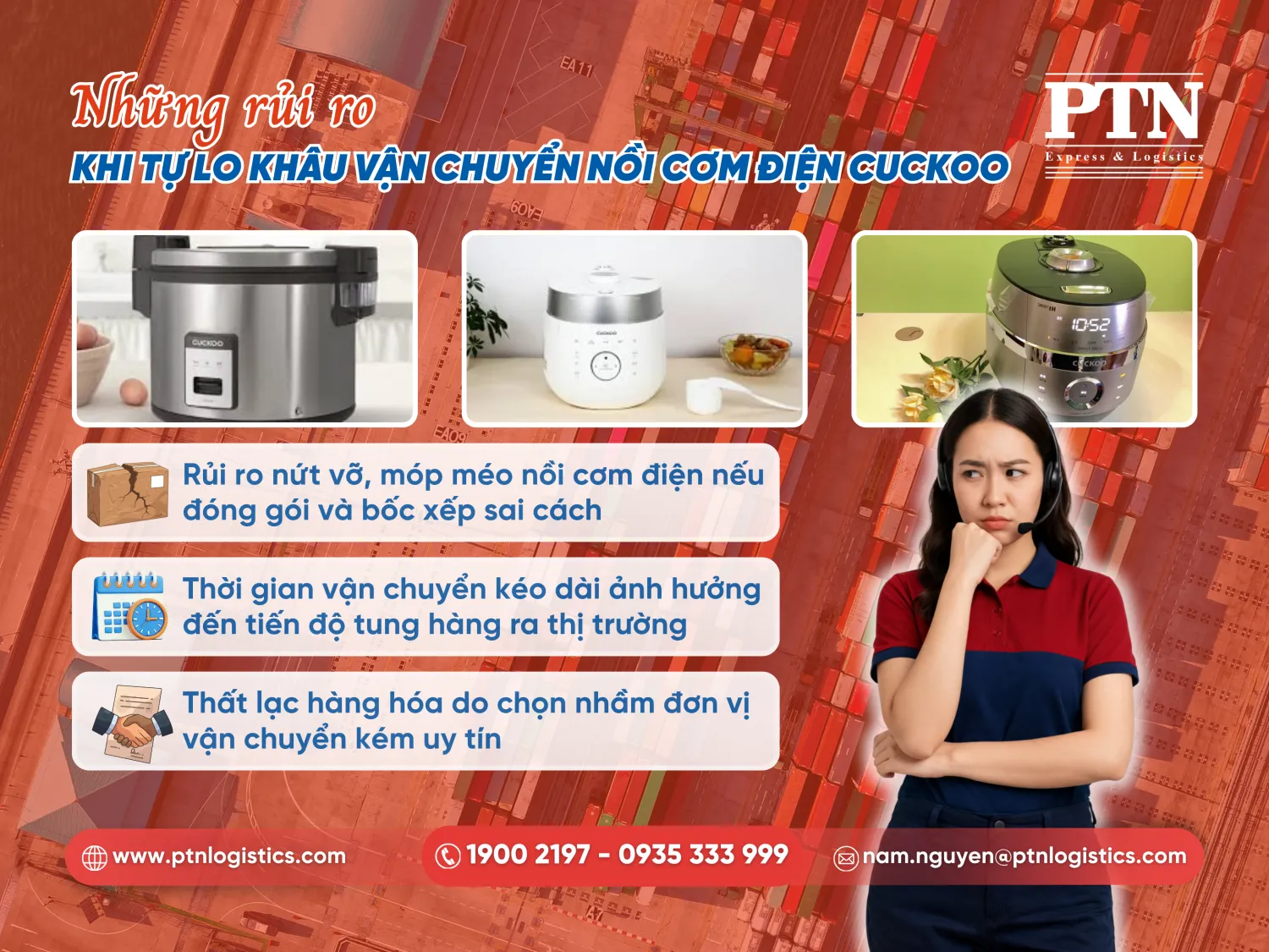 Những rủi ro khi tự lo khâu vận chuyển nồi cơm điện cuckoo