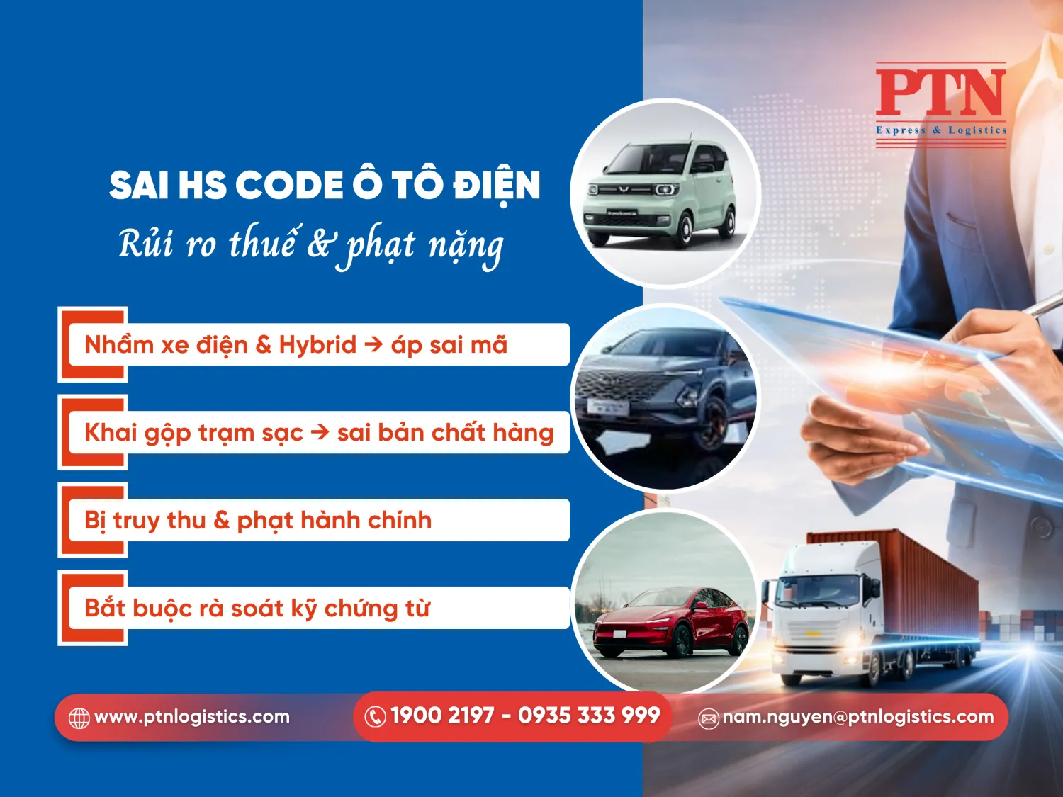 Sai HS code ô tô điện dẫn đến rủi ro thuế và bị phạt nặng