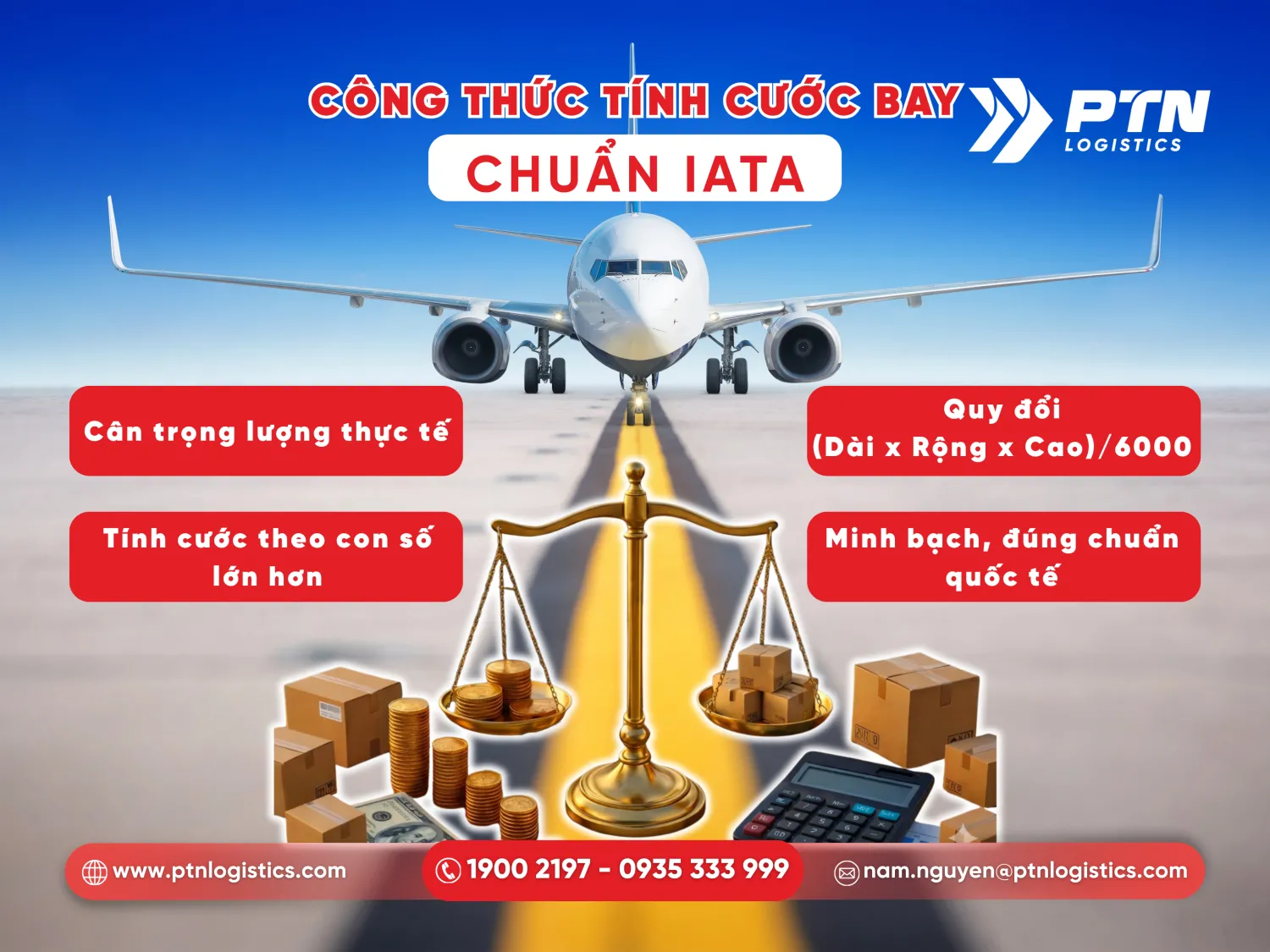 Tìm hiểu công thức tính cước hàng không theo kg