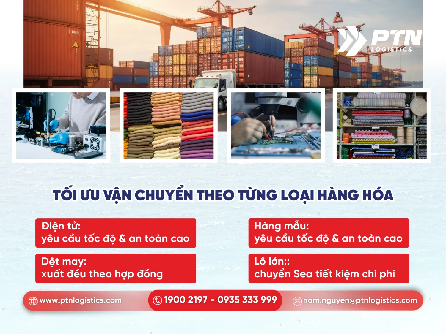 Tối ưu vận chuyển theo từng loại hàng hóa khác nhau