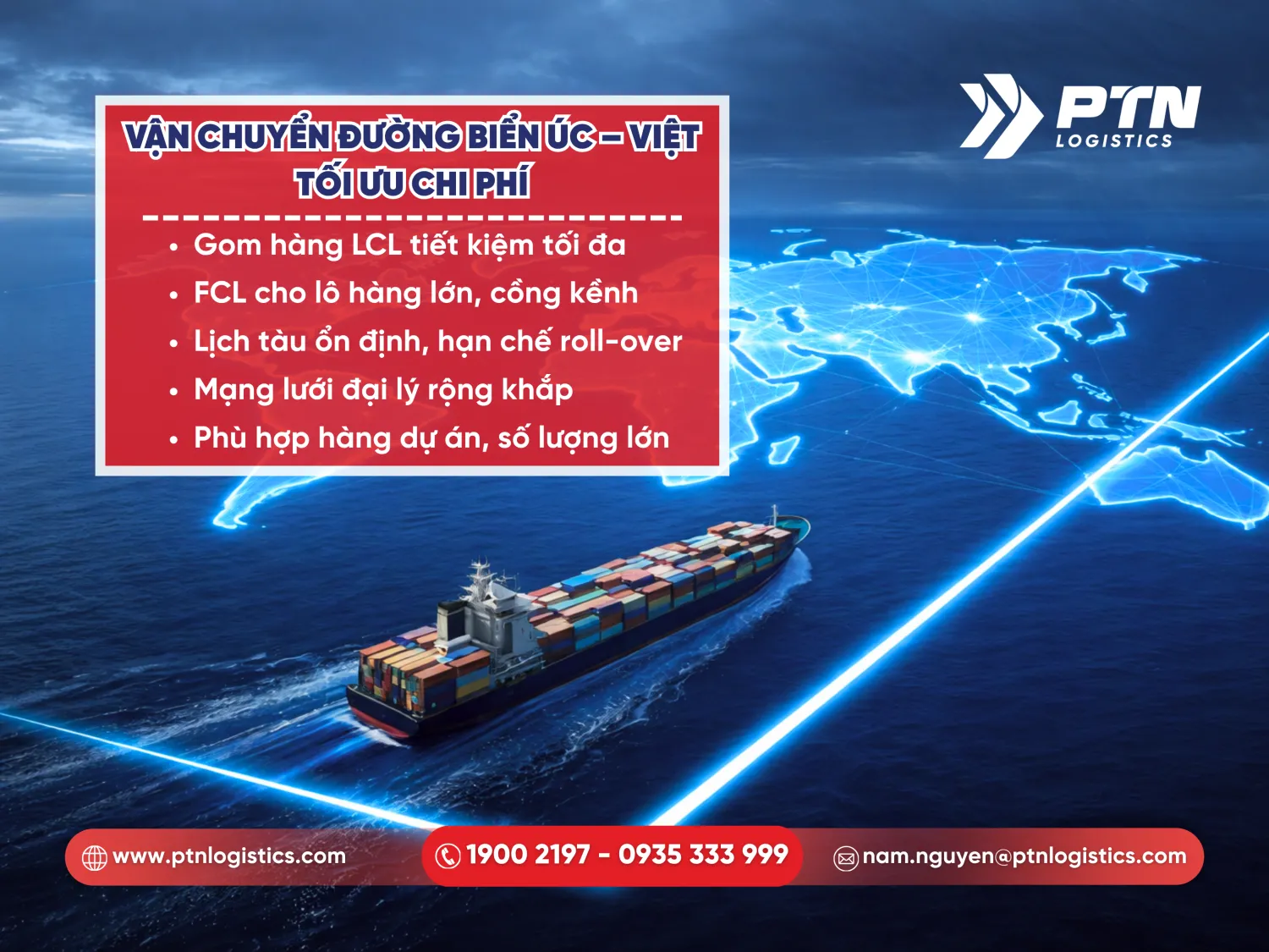 Vận chuyển đường biển Úc-Việt giúp tối ưu chi phí
