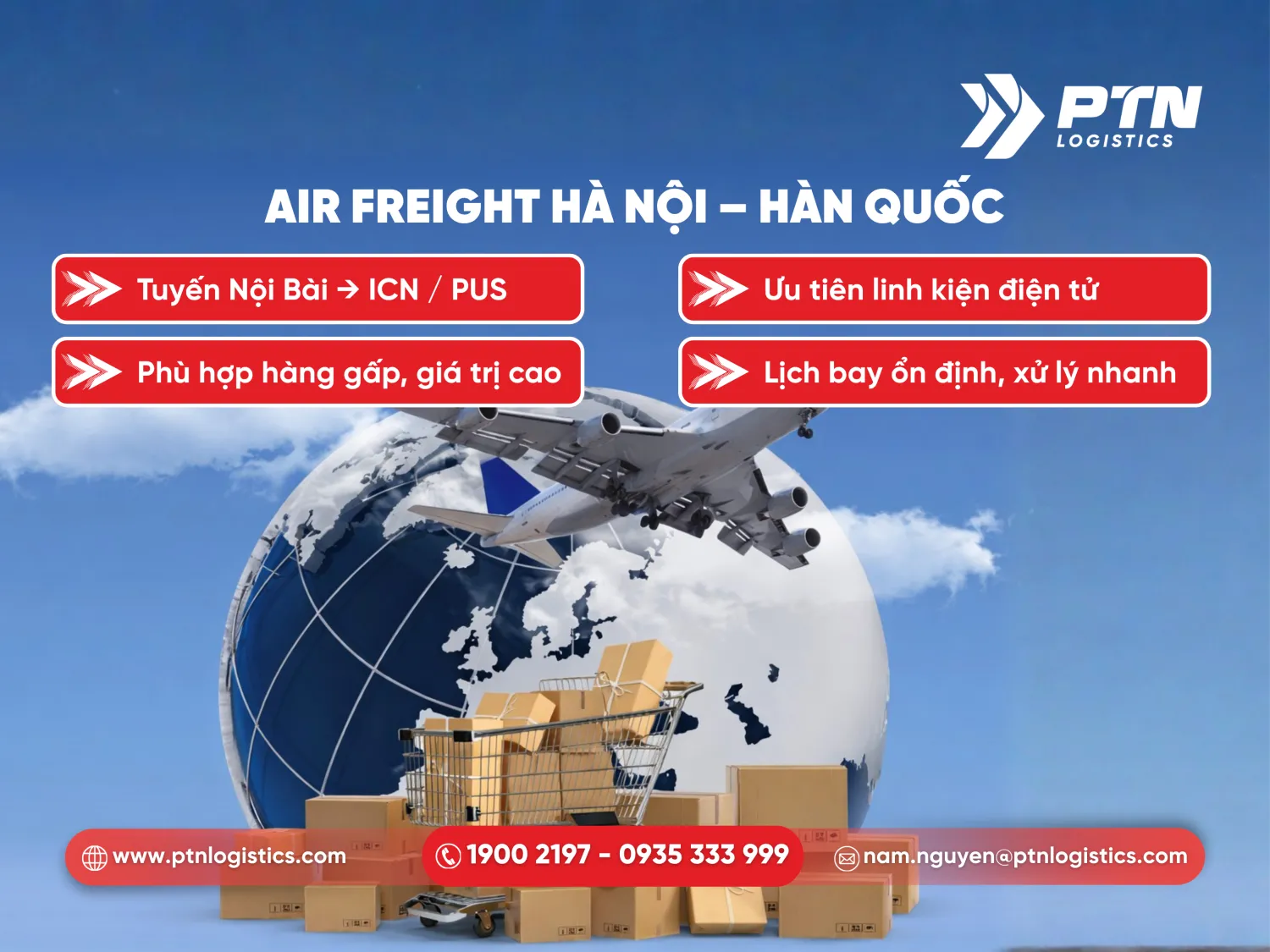 Vận chuyển hàng không (Air freight) đi Hàn Quốc tại Hà Nội