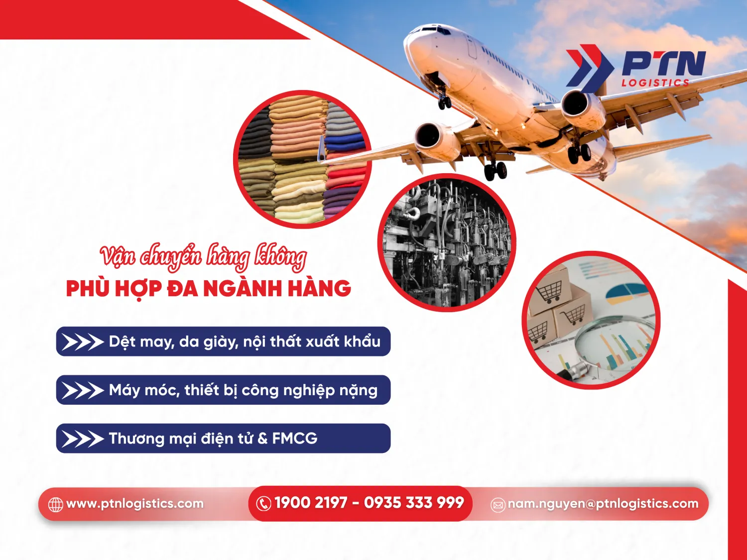 Vận chuyển hàng không phù hợp với ngành hàng