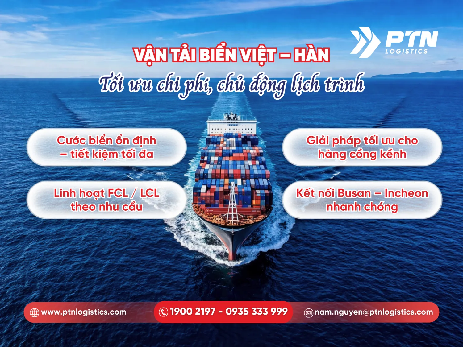 Vận tải biển Hàn Quốc-Việt Nam tối ưu chi phí