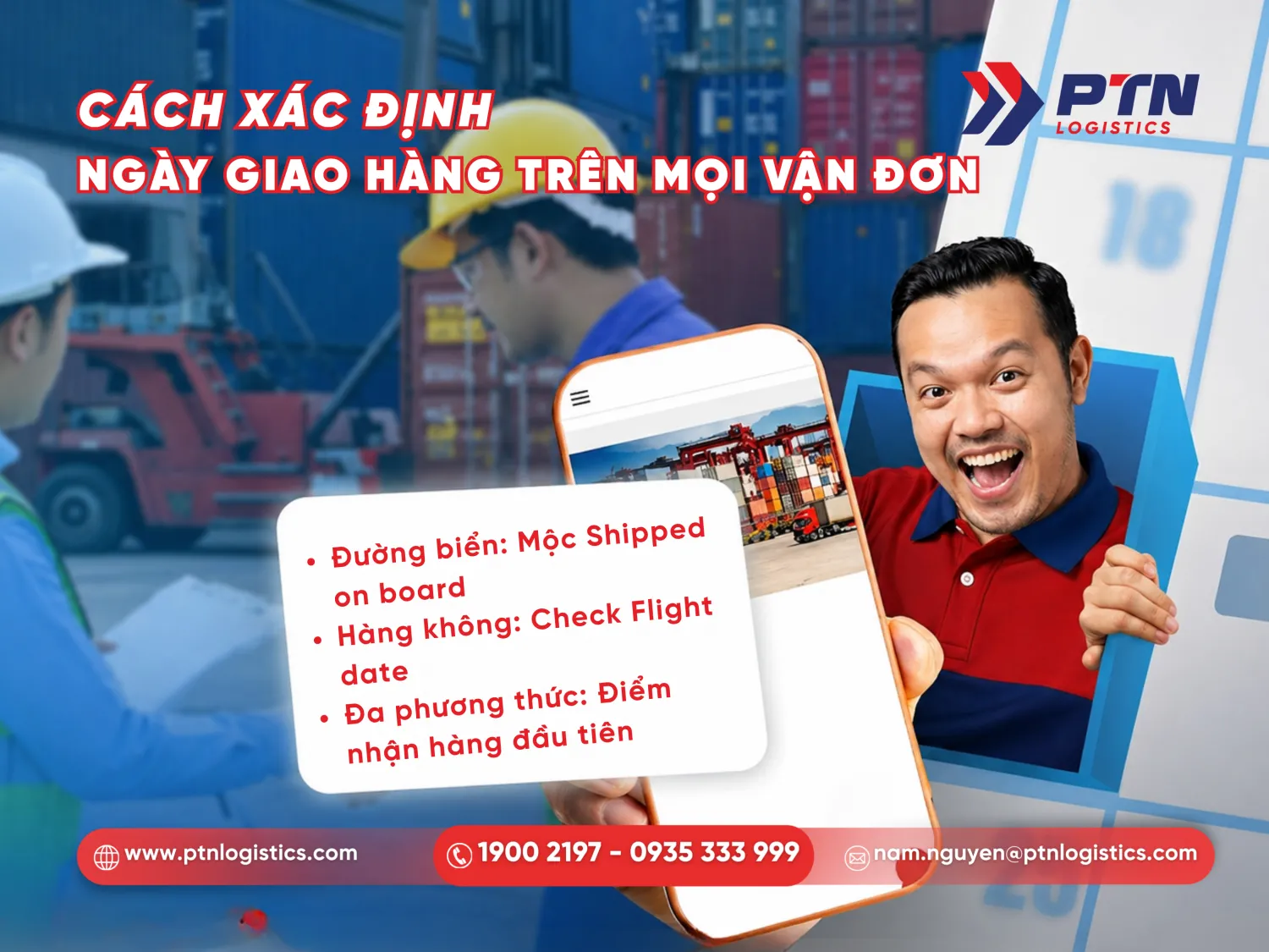 Xác định ngày giao hàng thực tế trên các loại vận đơn