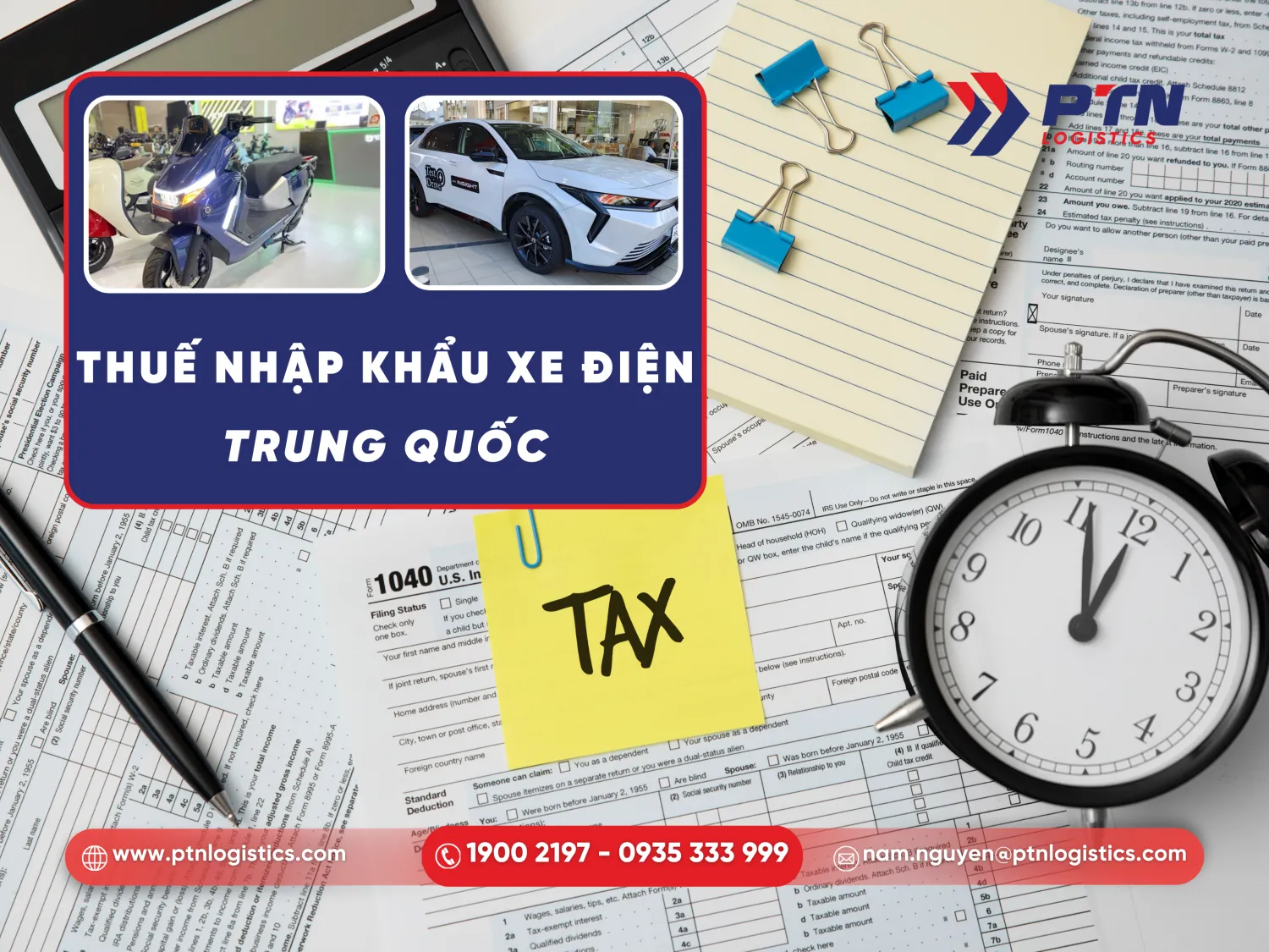 Các loại thuế áp dụng cho mặt hàng xe điện nhập khẩu Trung Quốc