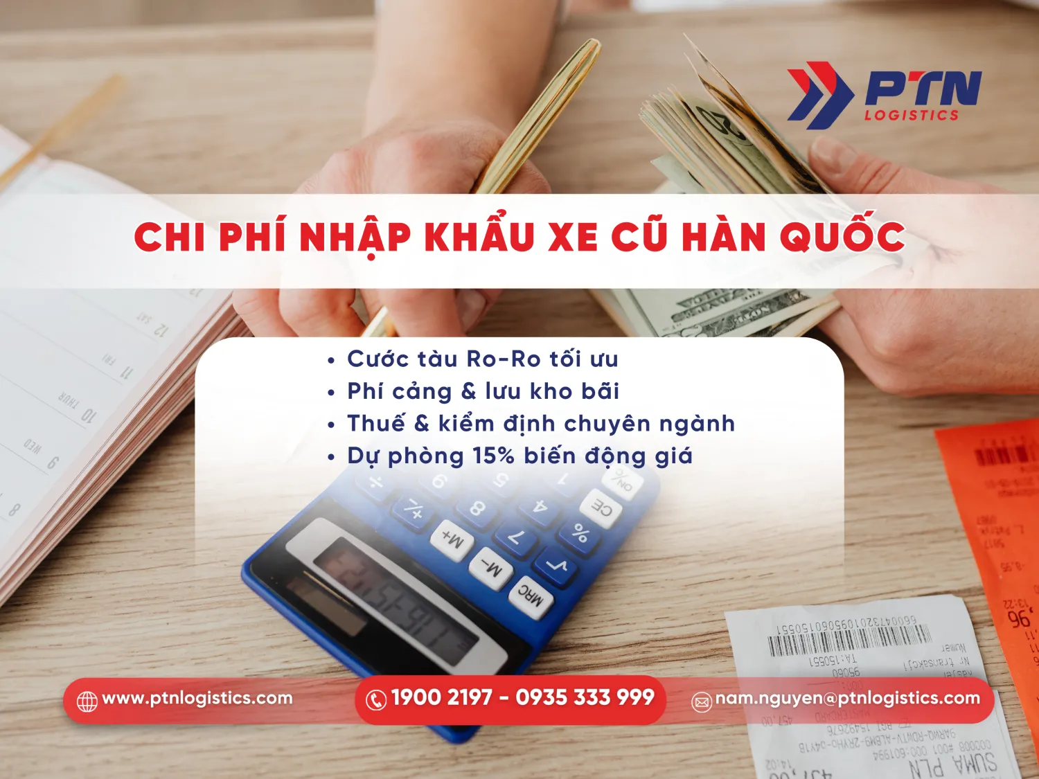 Chi phí nhập khẩu xe cũ từ Hàn về Việt Nam