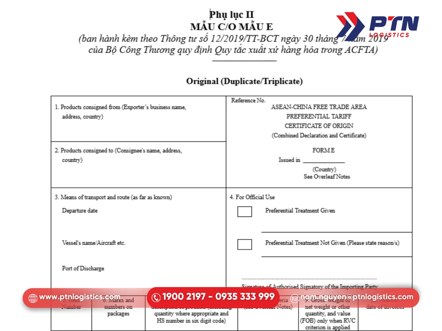 C/O form E giúp tối ưu thuế nhập khẩu