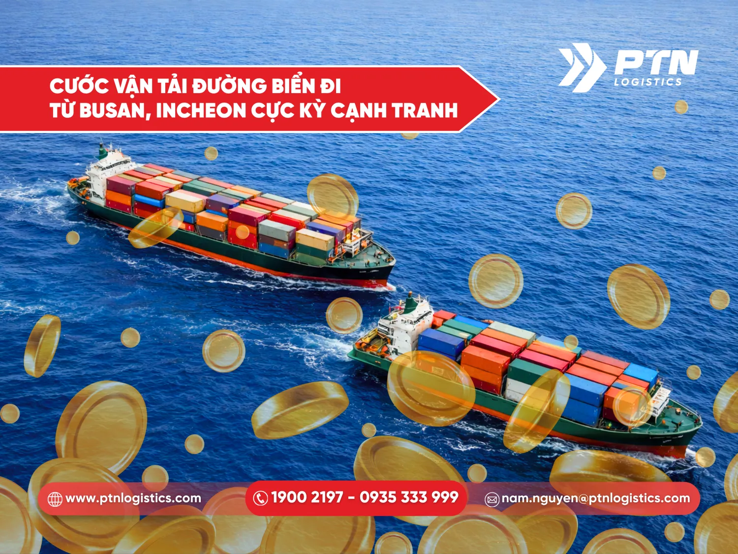 Cước vận tải đường biển đi từ Busan hoặc Inchoen cực kỳ cạnh tranh