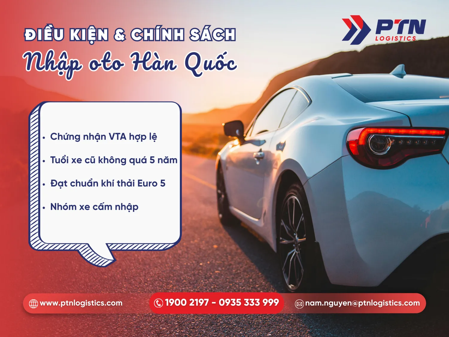 Điều kiện và chính sách nhập ô tô từ Hàn Quốc