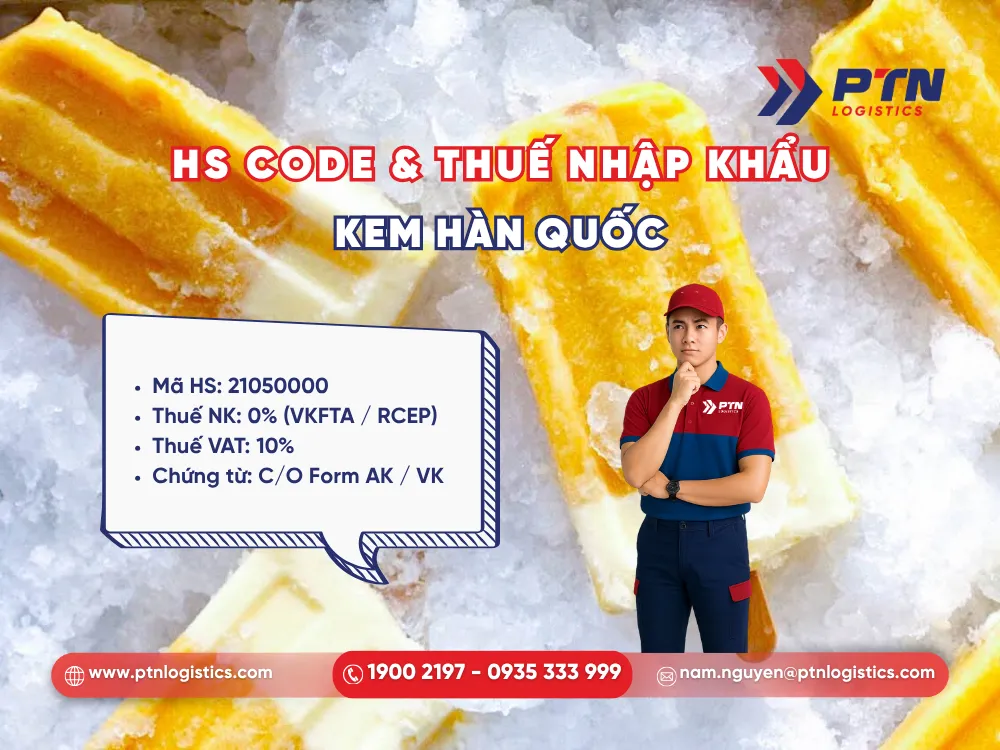 HS Code và thuế nhập khẩu kem