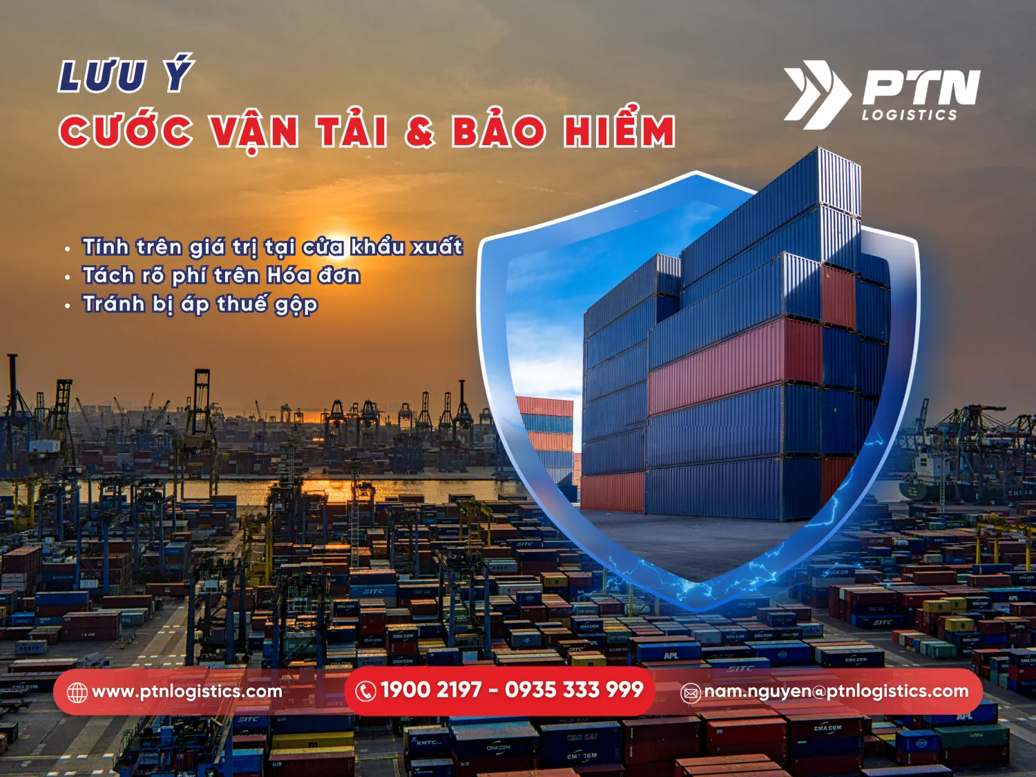 Lưu ý về phí vận chuyển và bảo hiểm