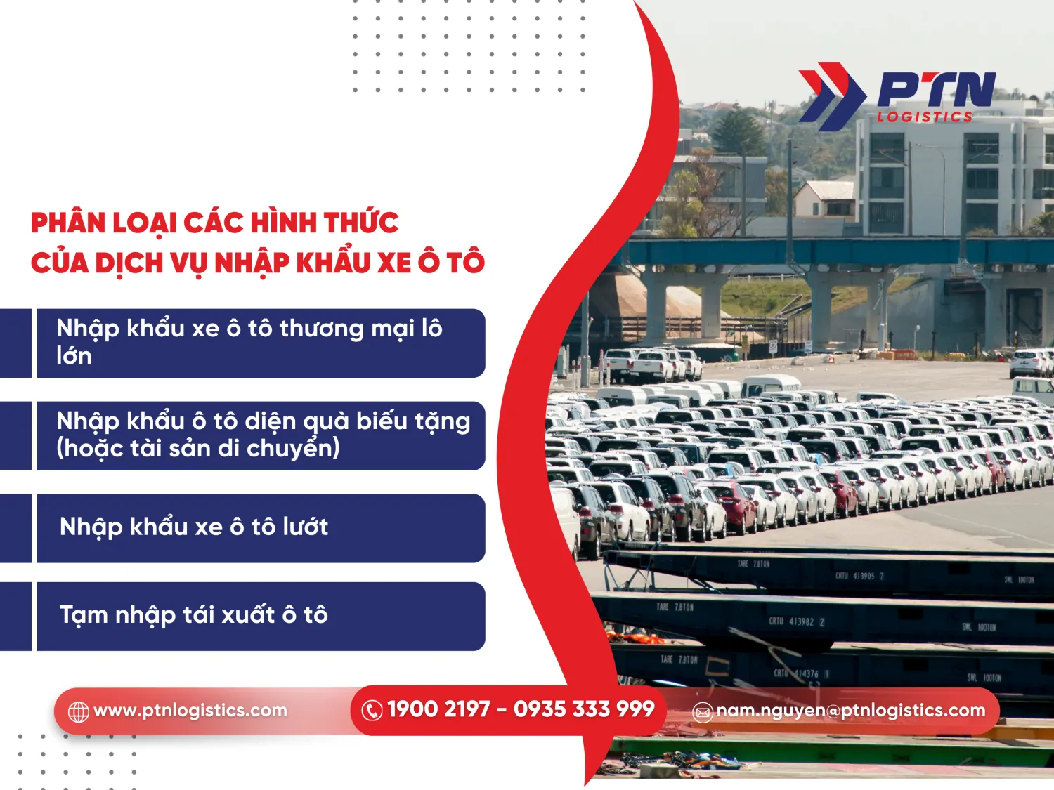 Phân loại các hình thức của dịch vụ nhập khẩu xe ô tô
