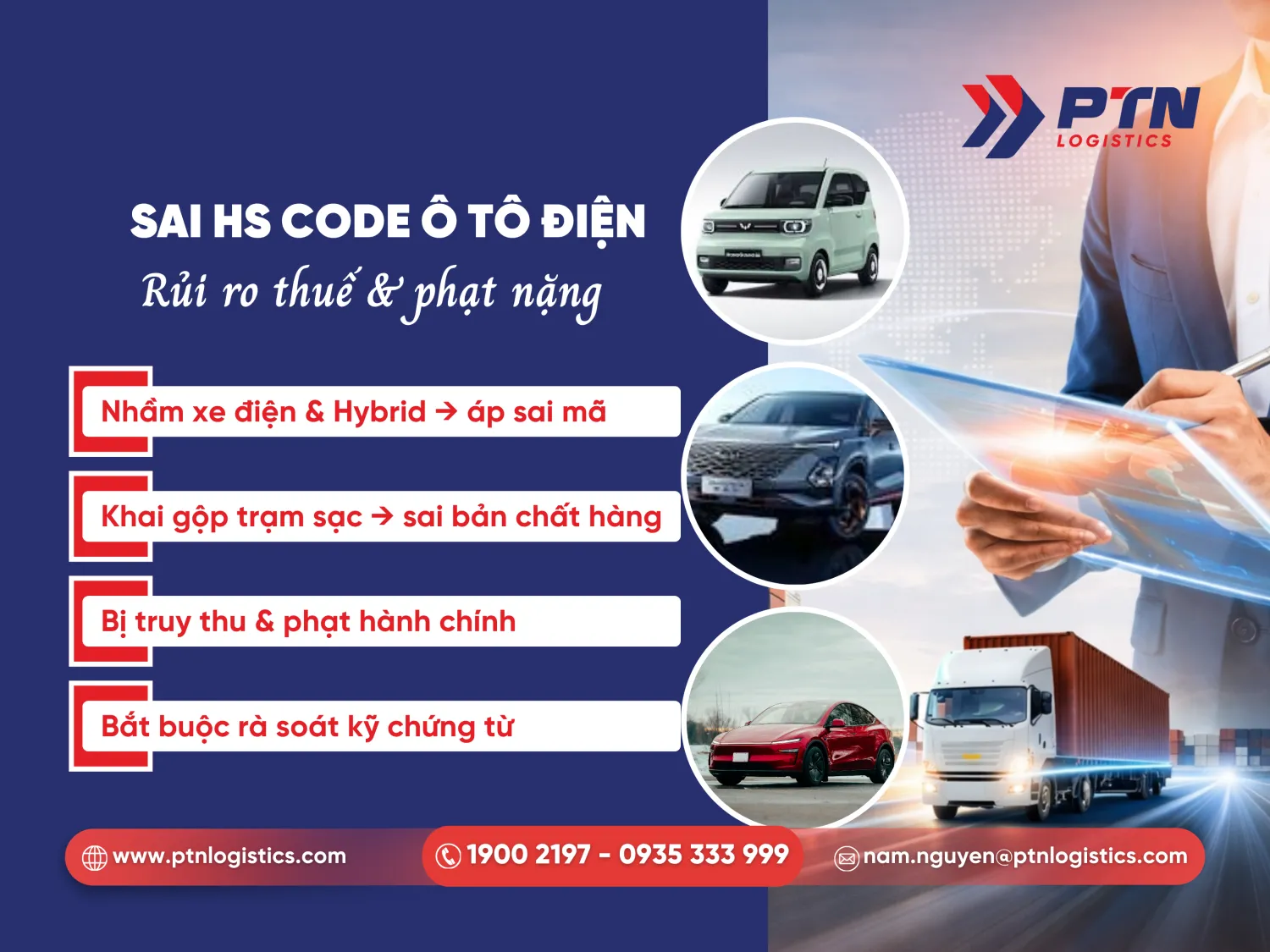 Sai HS code ô tô điện sẽ dẫn đến rủi ro thuế và bị phạt nặng