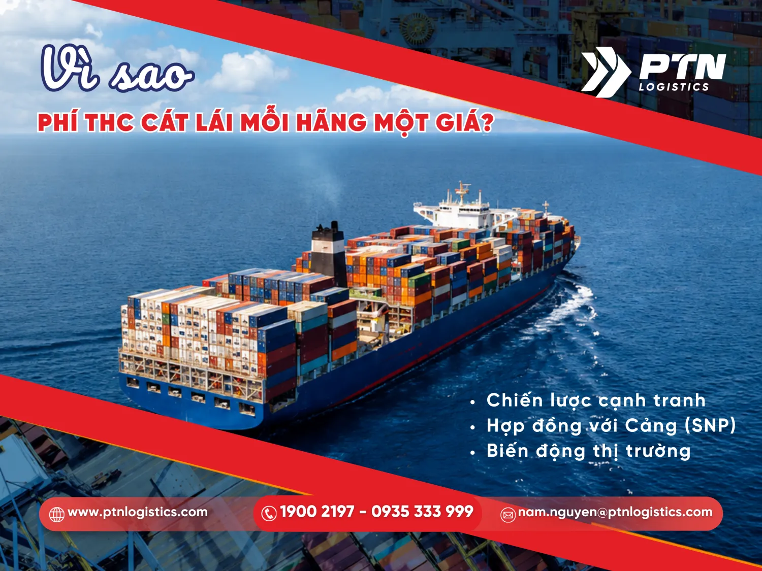 Vì sao mỗi hãng tàu lại có phí THC khác nhau