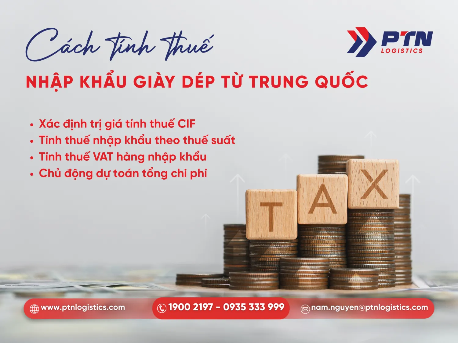 Các bước tính thuế nhập khẩu giày dép